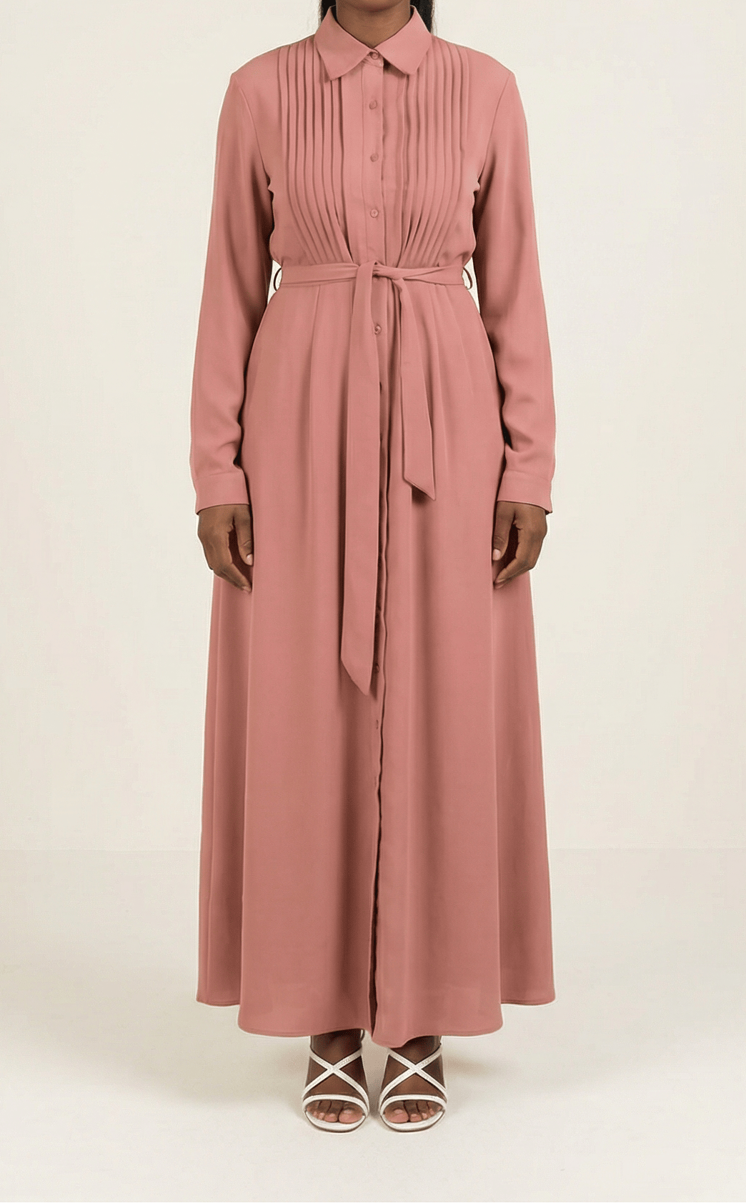 Crepe button maxi dress Kabayare