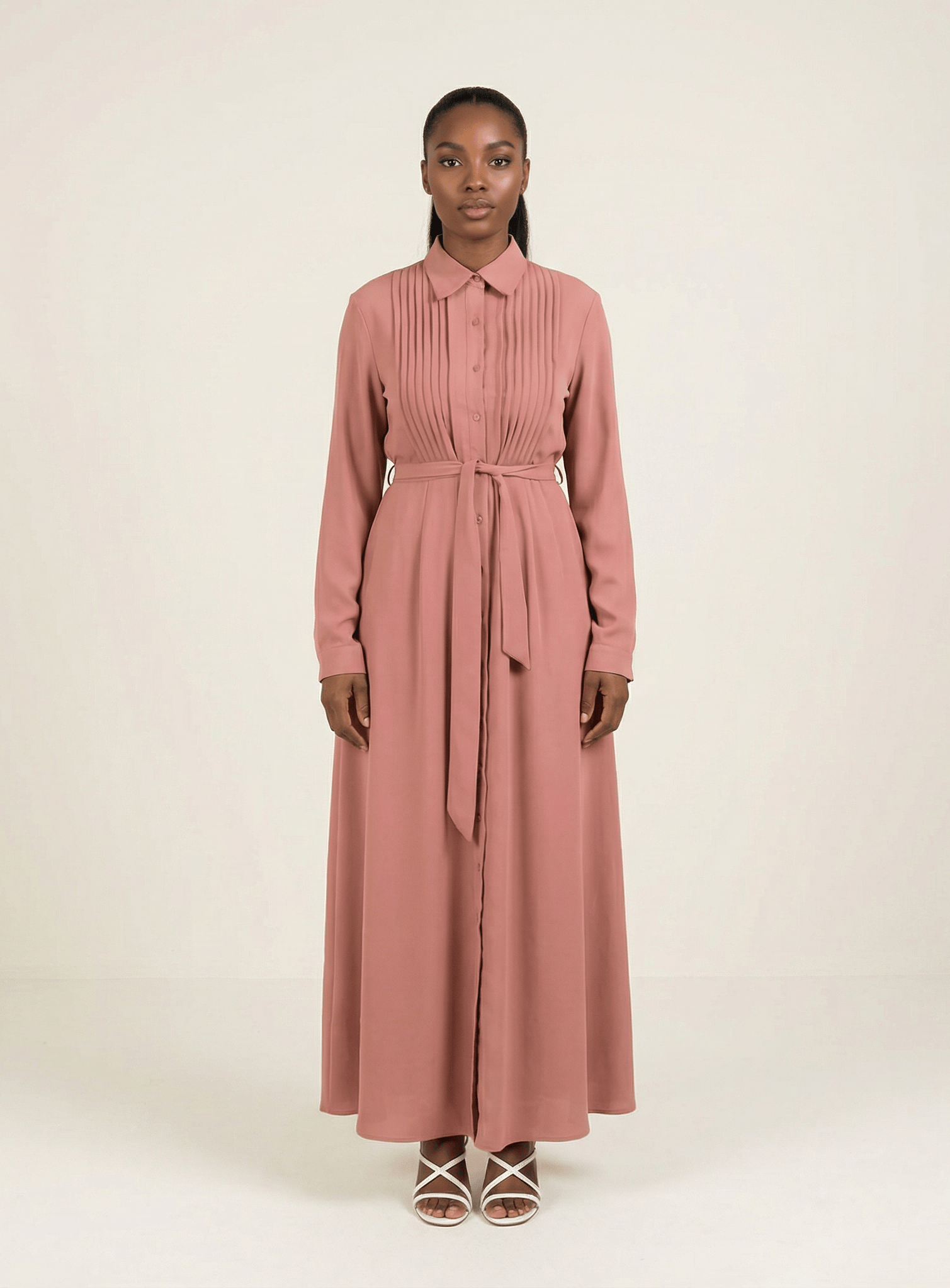 Crepe button maxi dress Kabayare