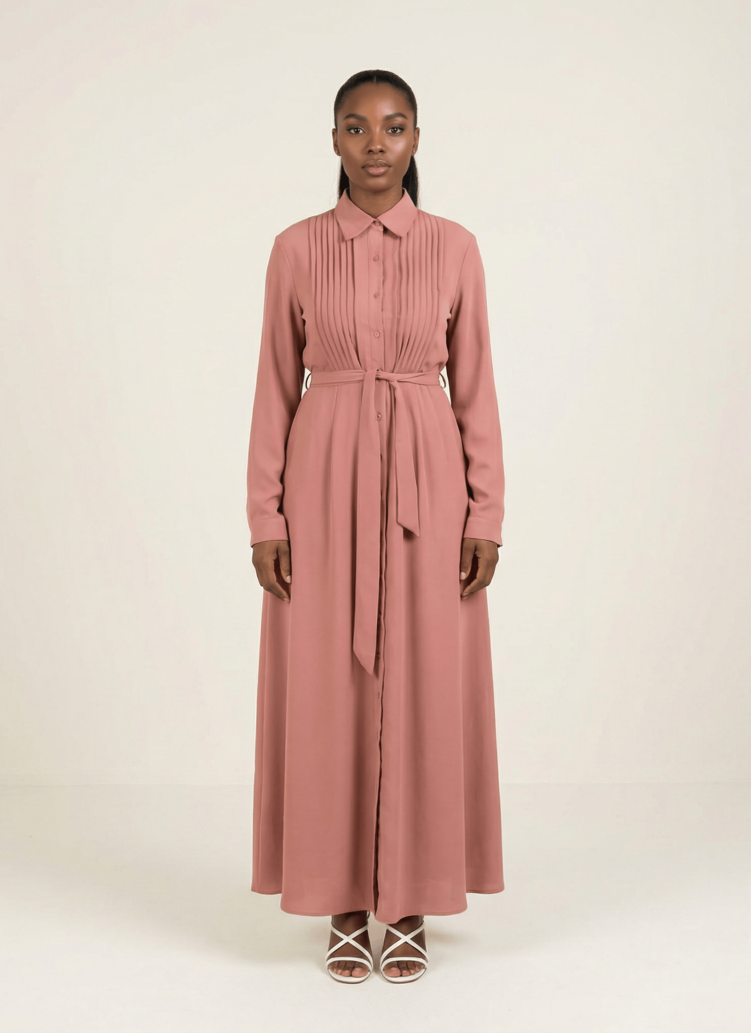 Crepe button maxi dress Kabayare