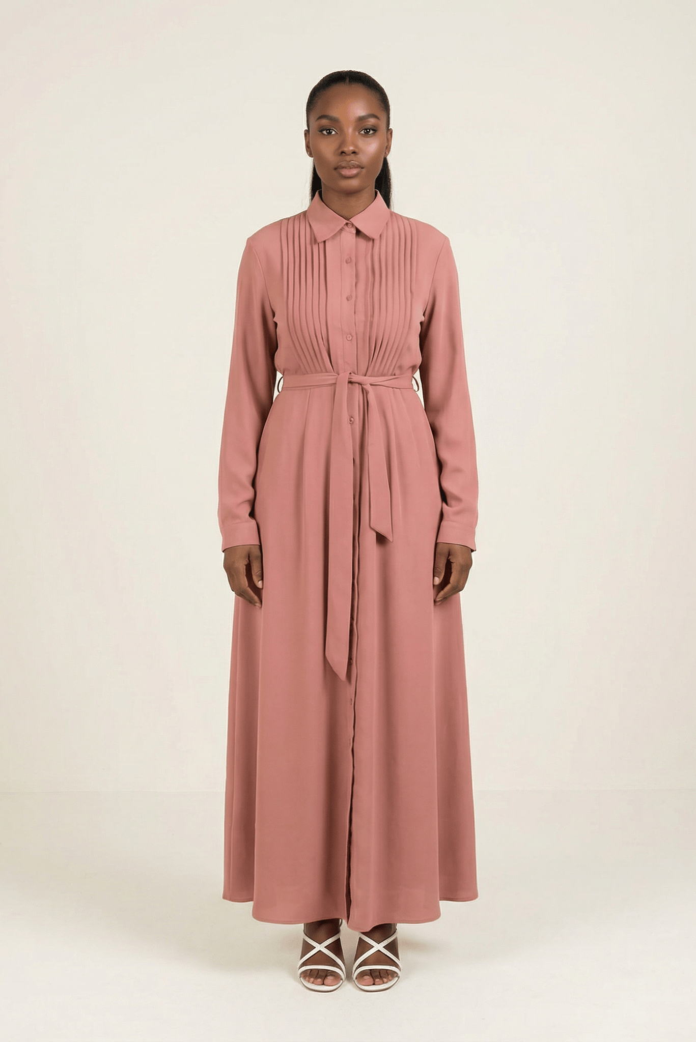 Crepe button maxi dress Kabayare