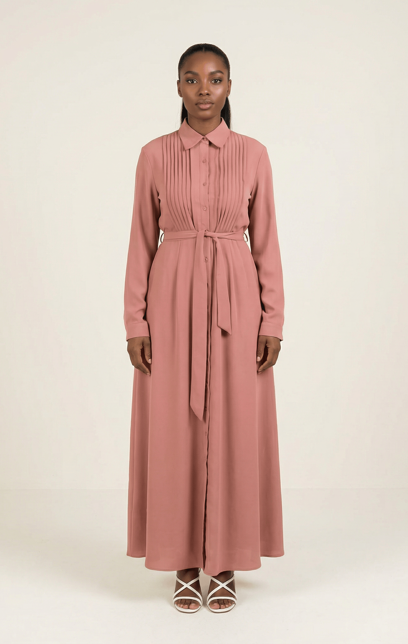Crepe button maxi dress Kabayare