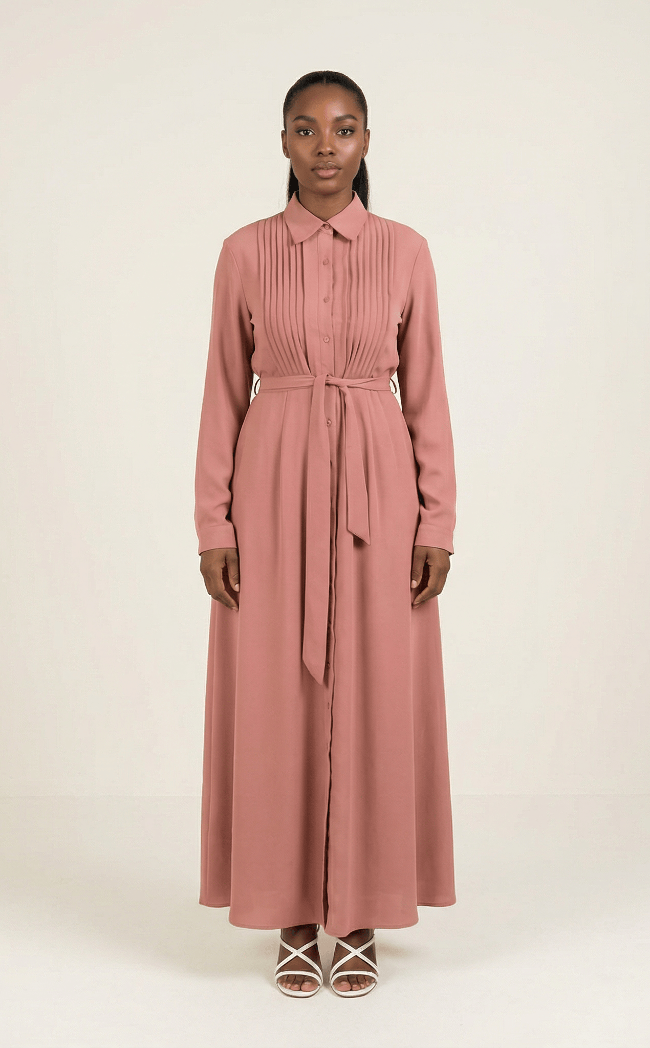 Crepe button maxi dress Kabayare
