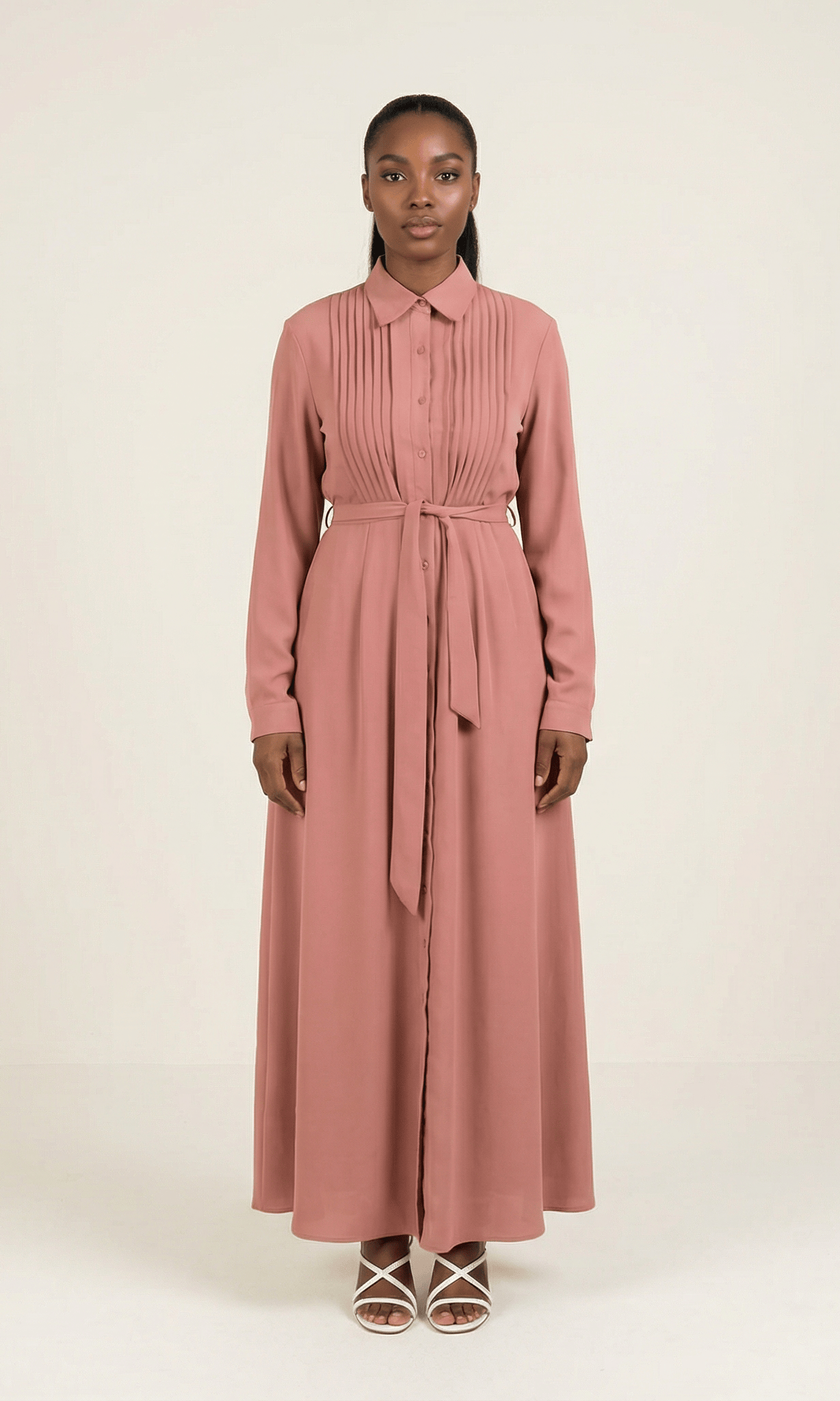 Crepe button maxi dress Kabayare