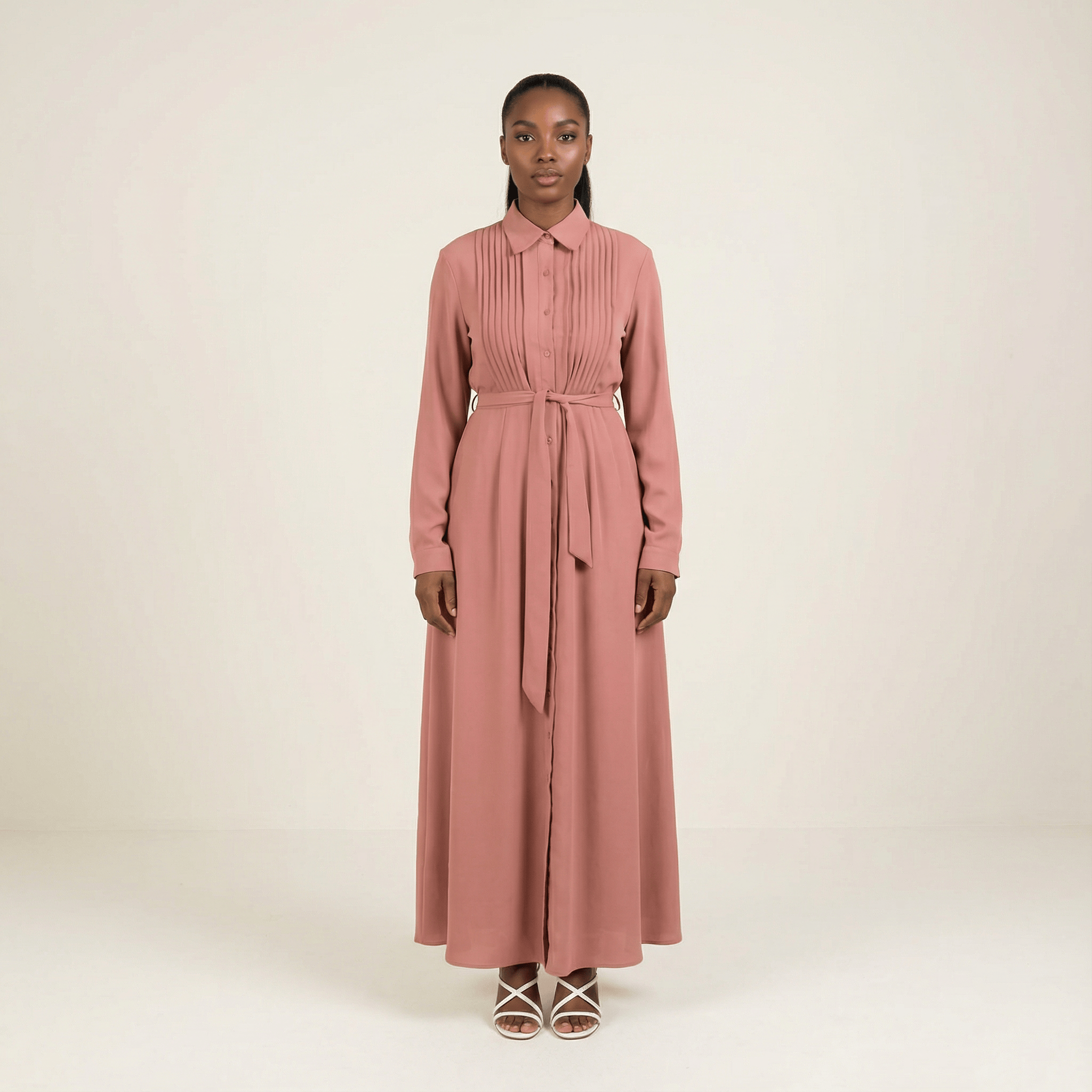 Crepe button maxi dress Kabayare