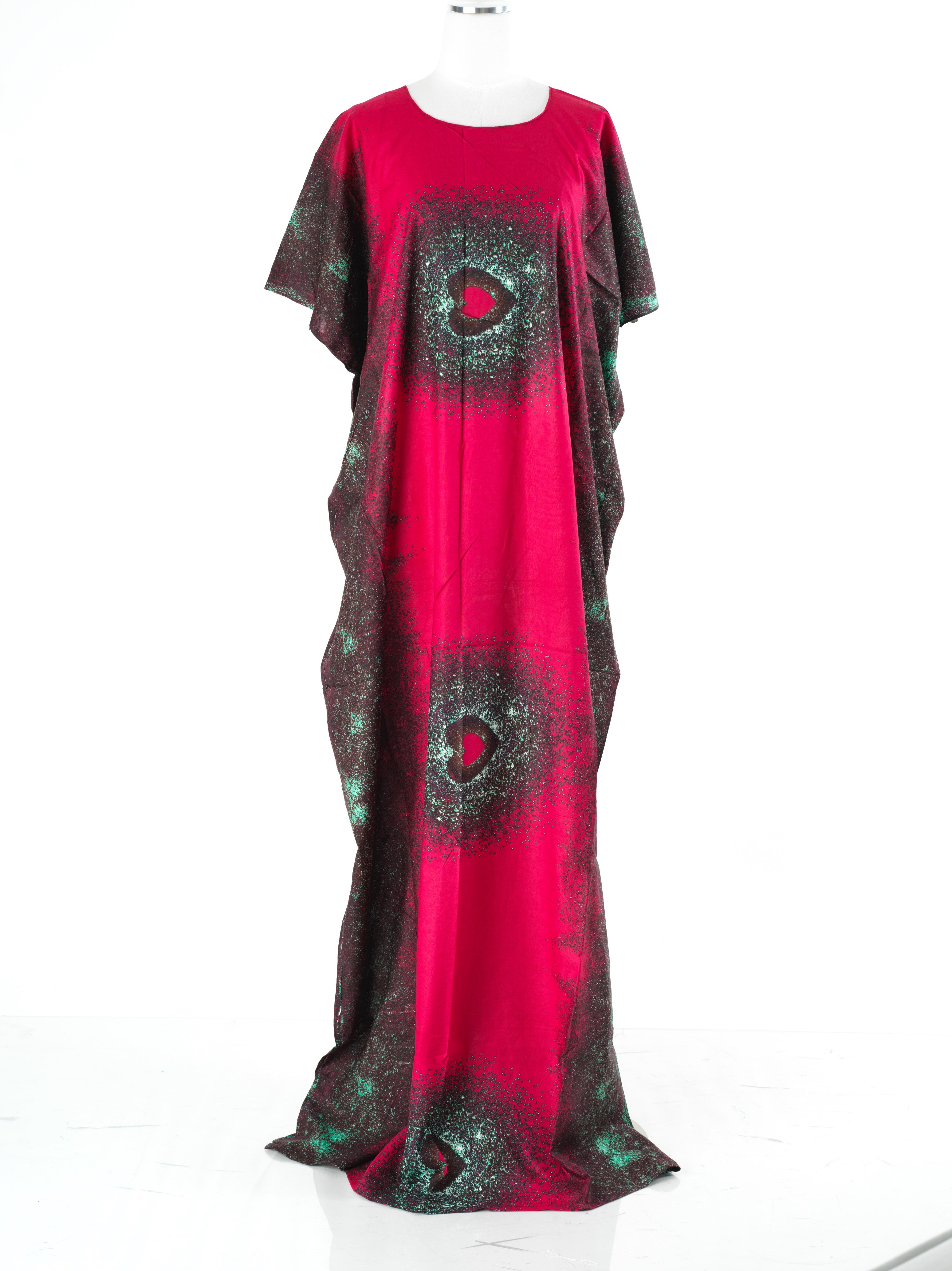 Crimson Bloom Bati Dress