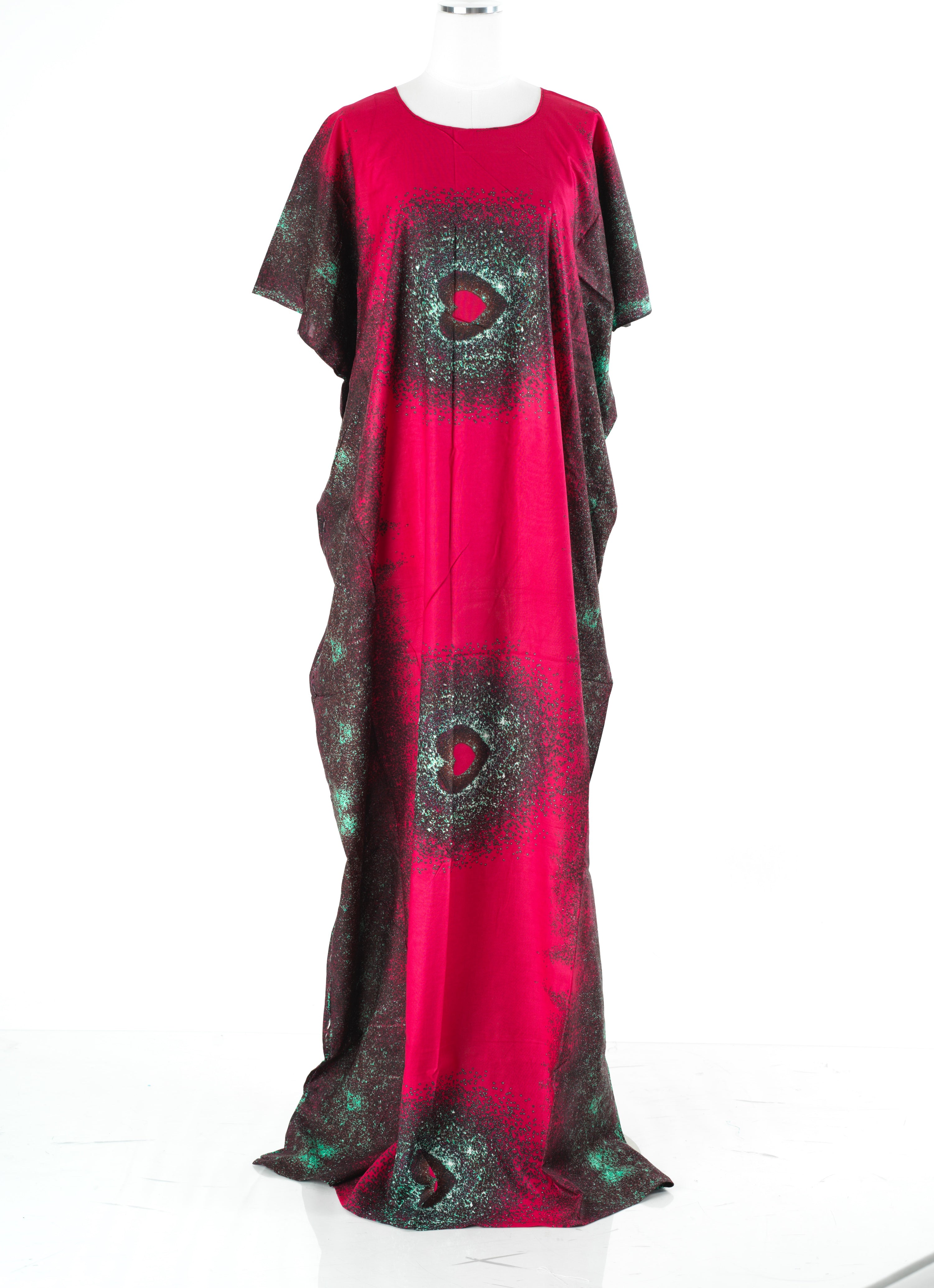Crimson Bloom Bati Dress