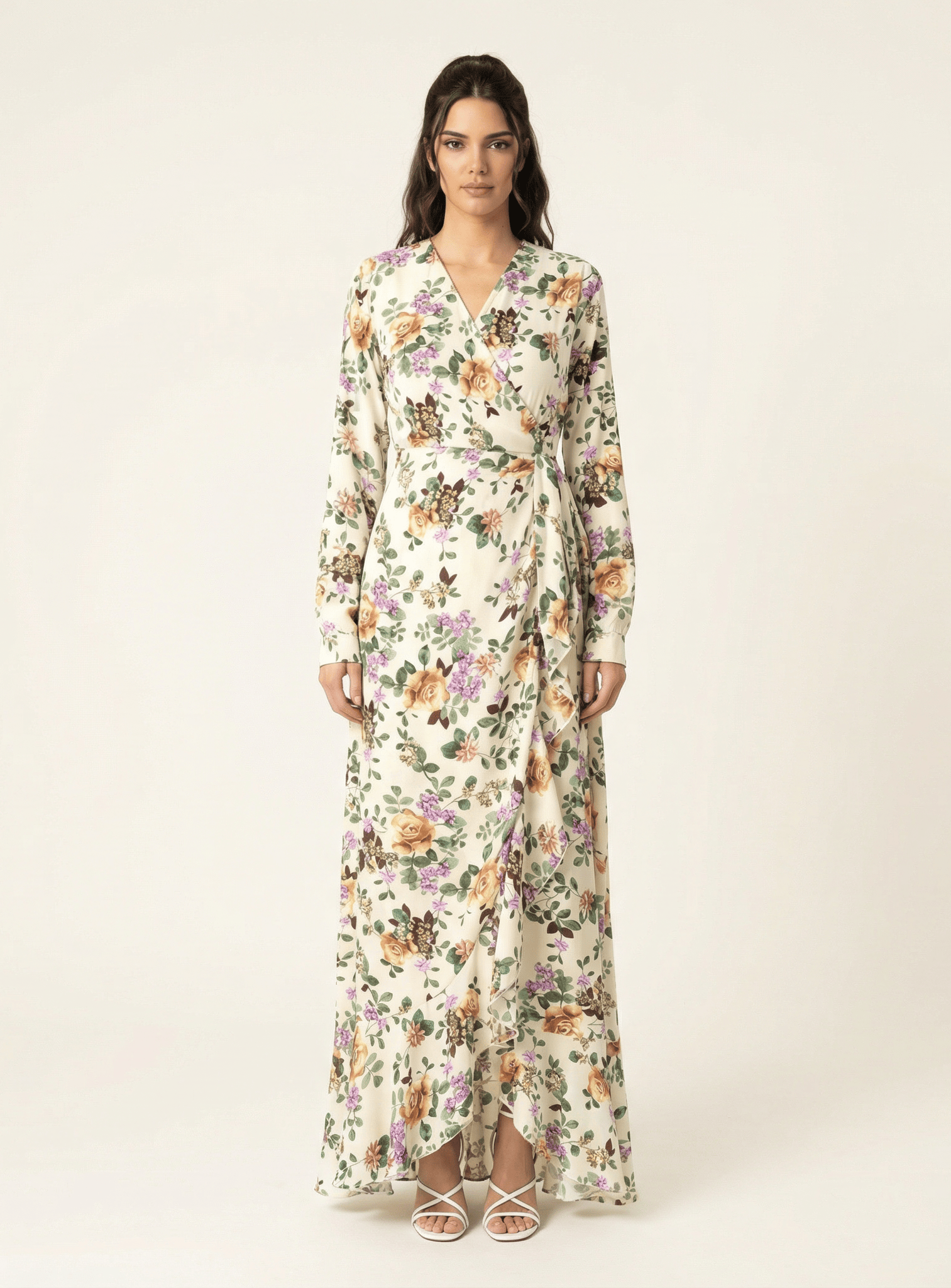 Dalila floral print wrapped maxi dress Kabayare