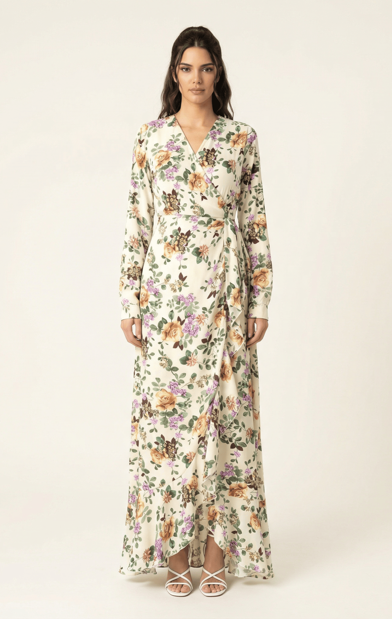 Dalila floral print wrapped maxi dress Kabayare