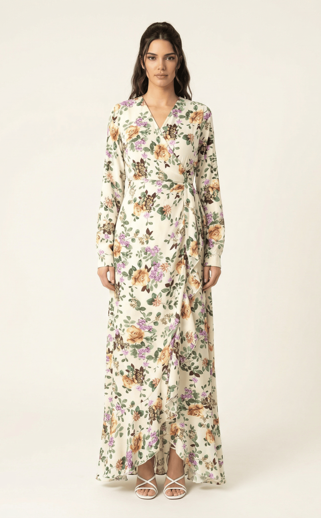 Dalila floral print wrapped maxi dress Kabayare
