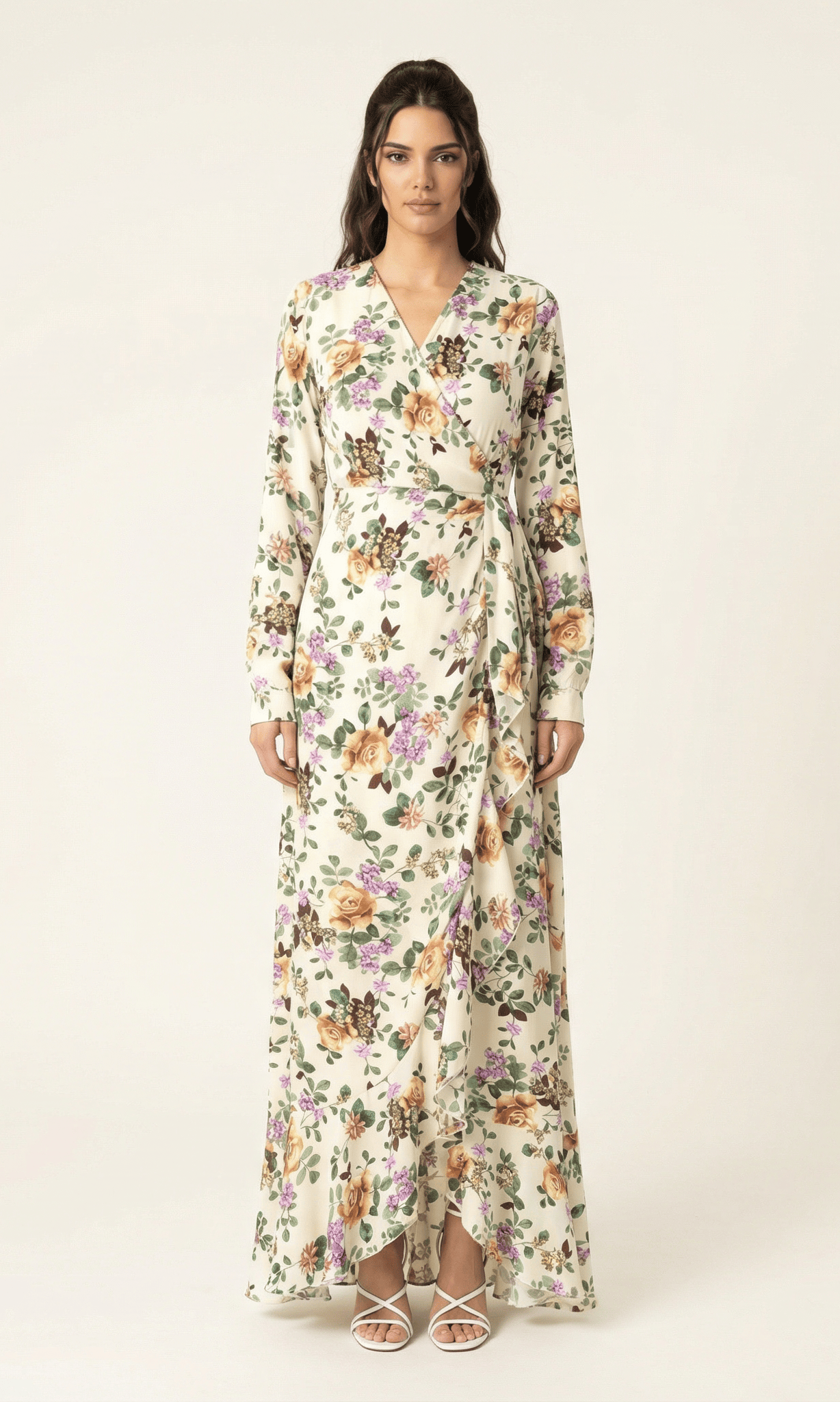 Dalila floral print wrapped maxi dress Kabayare