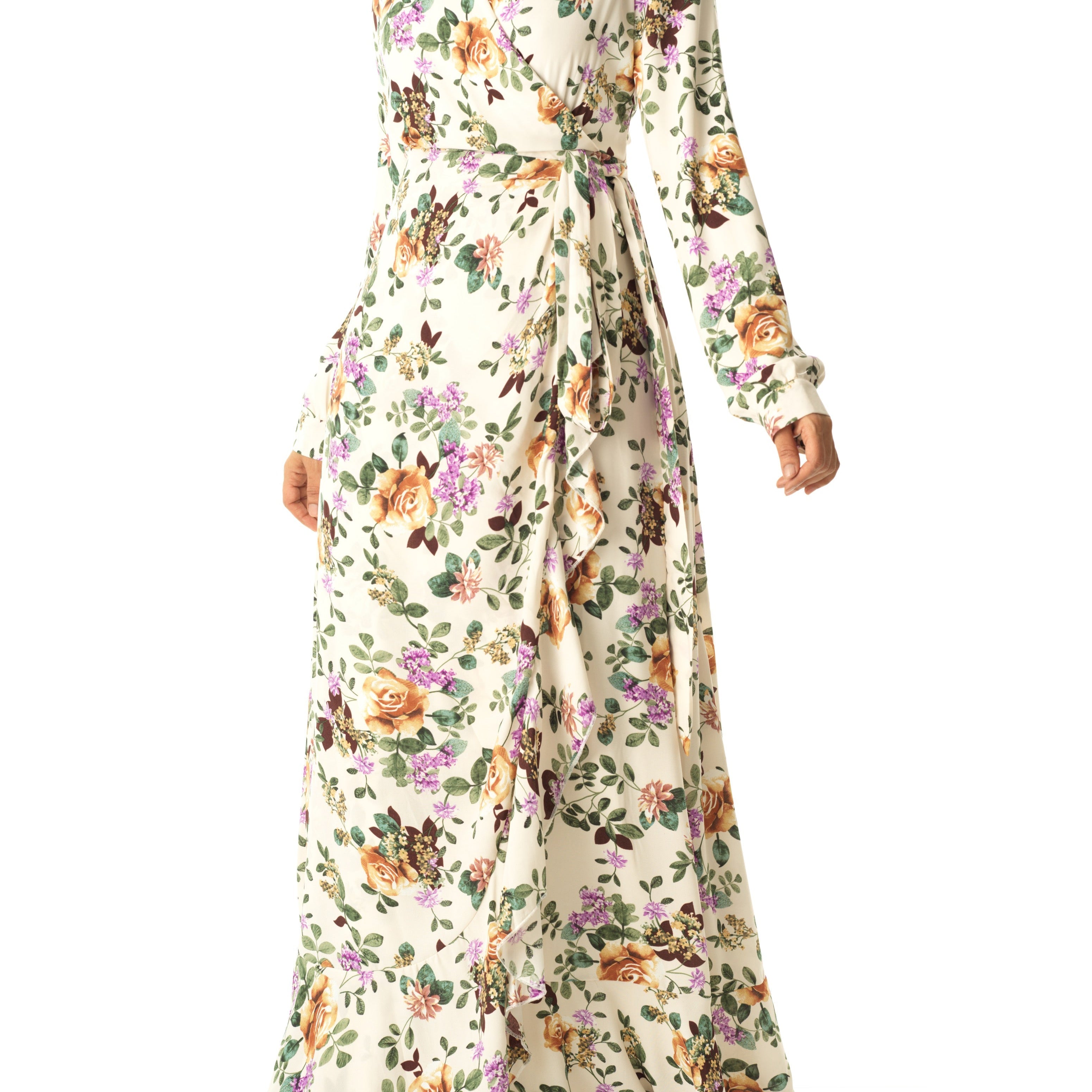 Dalila floral print wrapped maxi dress Kabayare