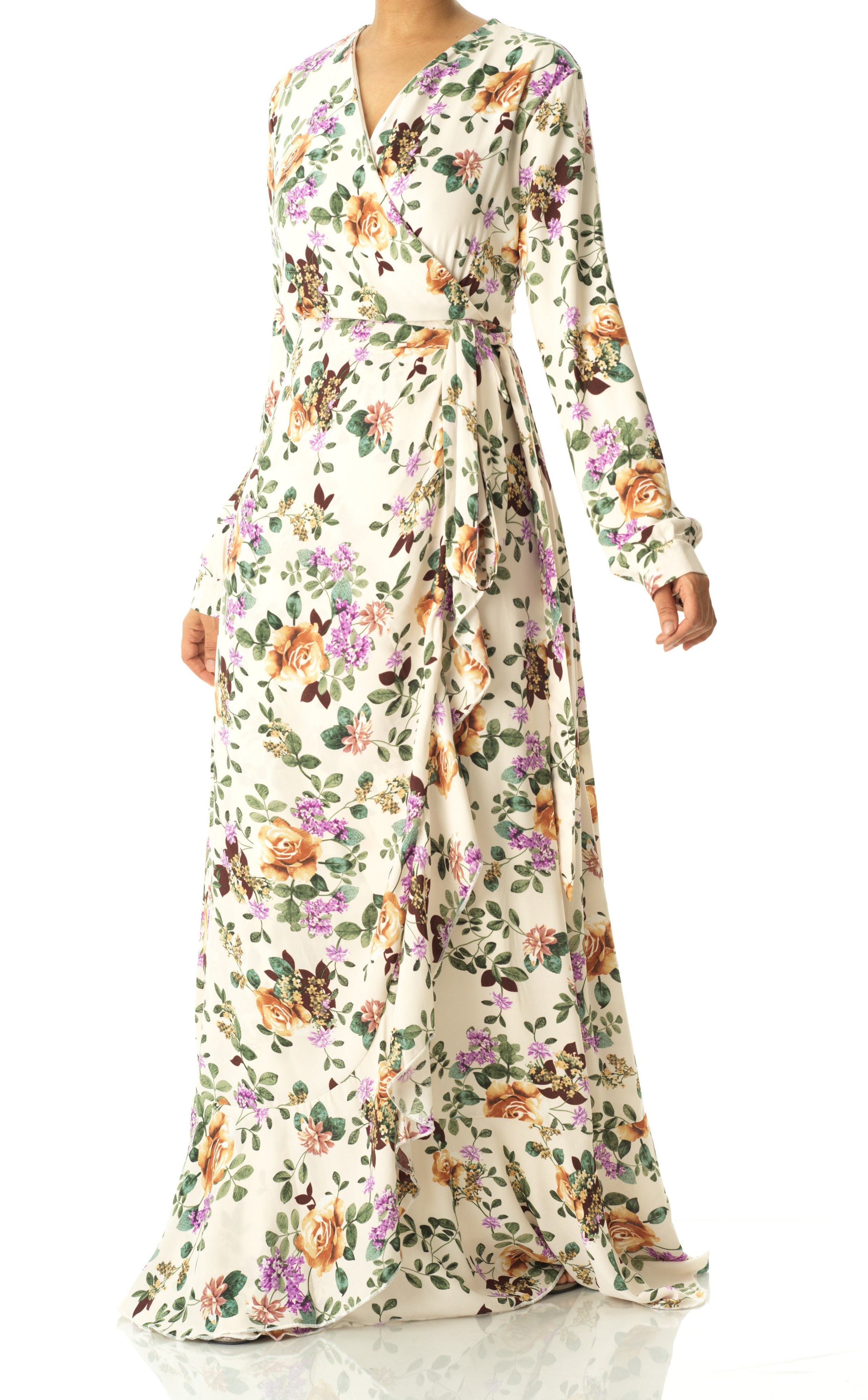 Dalila floral print wrapped maxi dress Kabayare