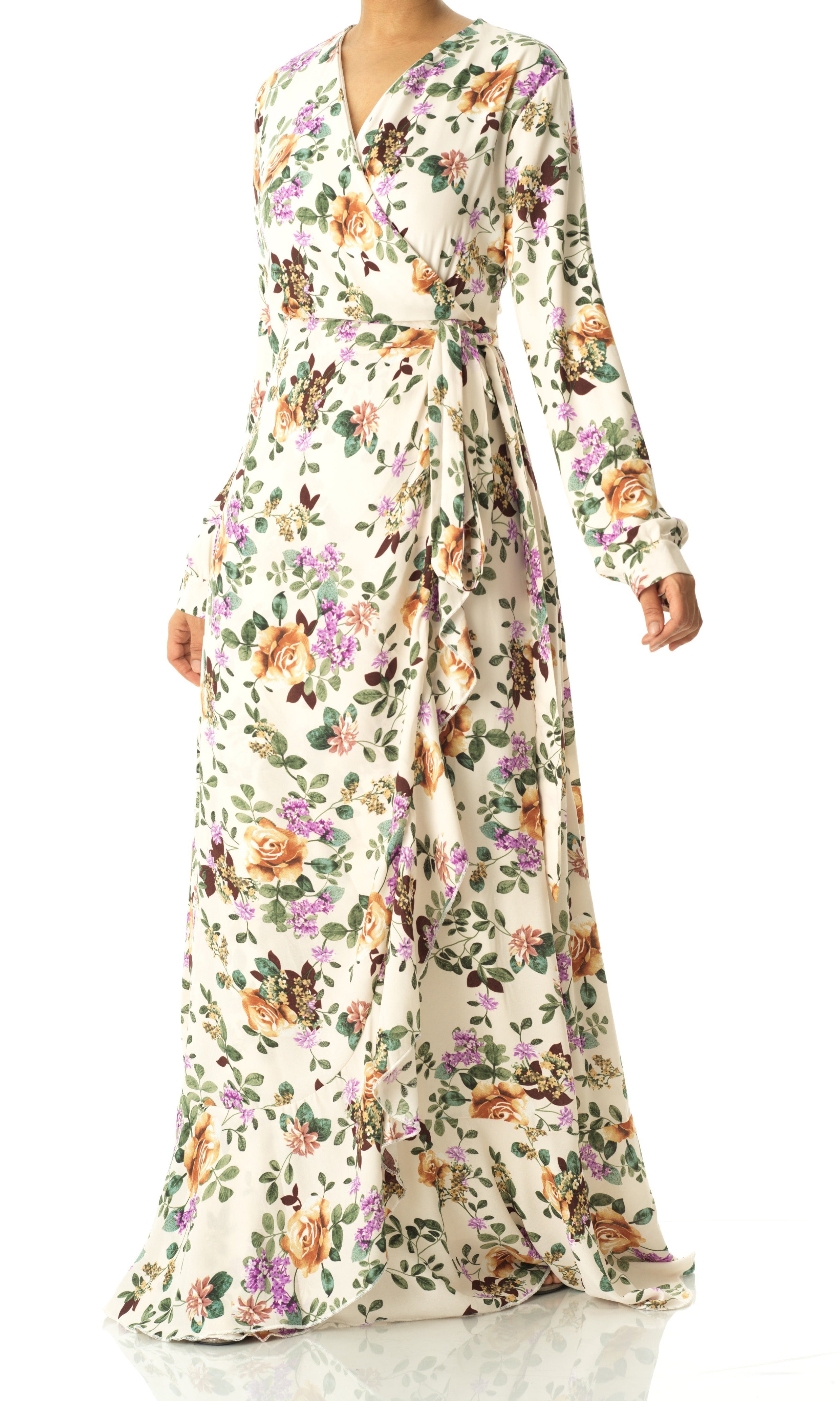 Dalila floral print wrapped maxi dress Kabayare