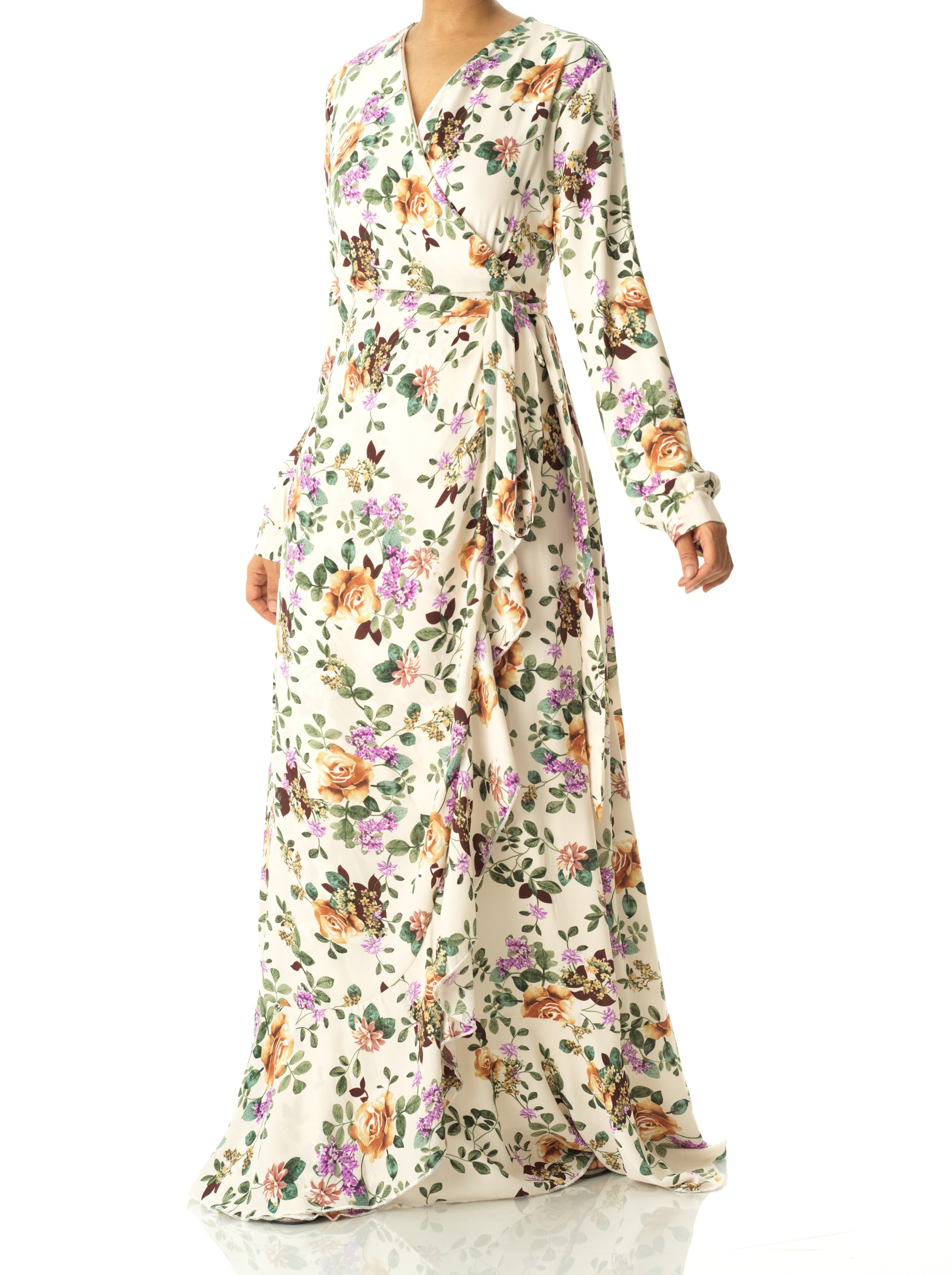 Dalila floral print wrapped maxi dress Kabayare