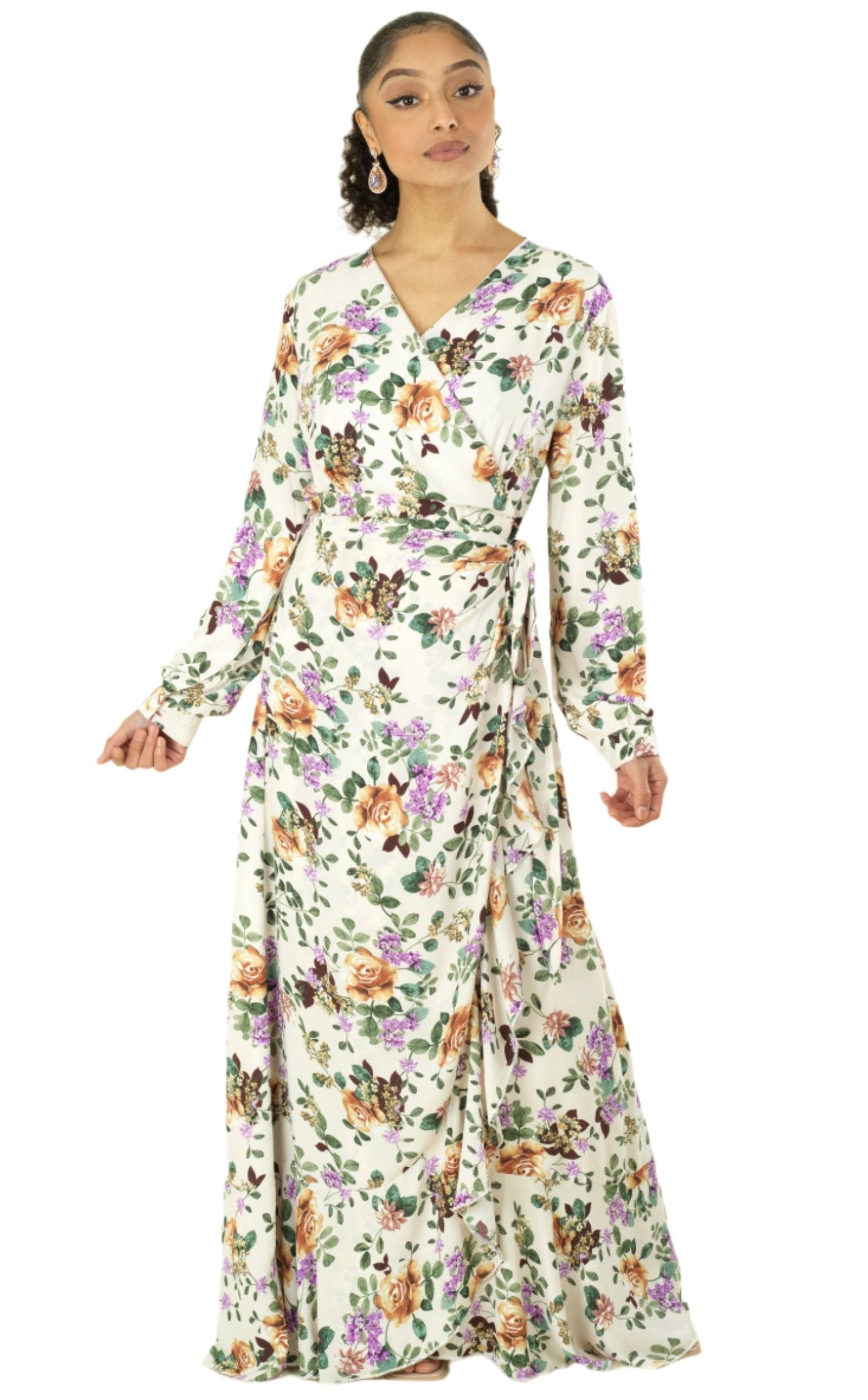 Dalila floral print wrapped maxi dress Kabayare