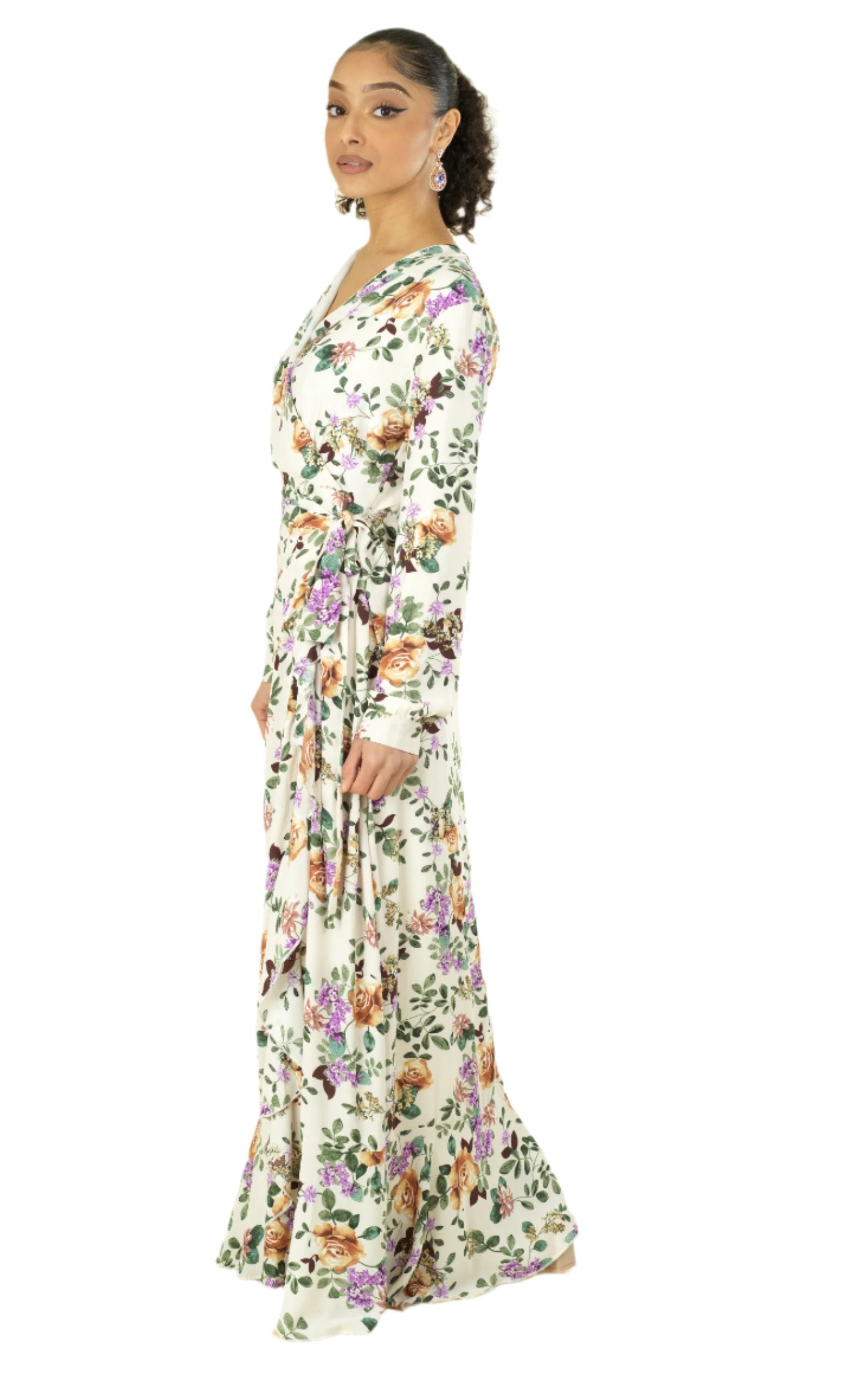 Dalila floral print wrapped maxi dress Kabayare
