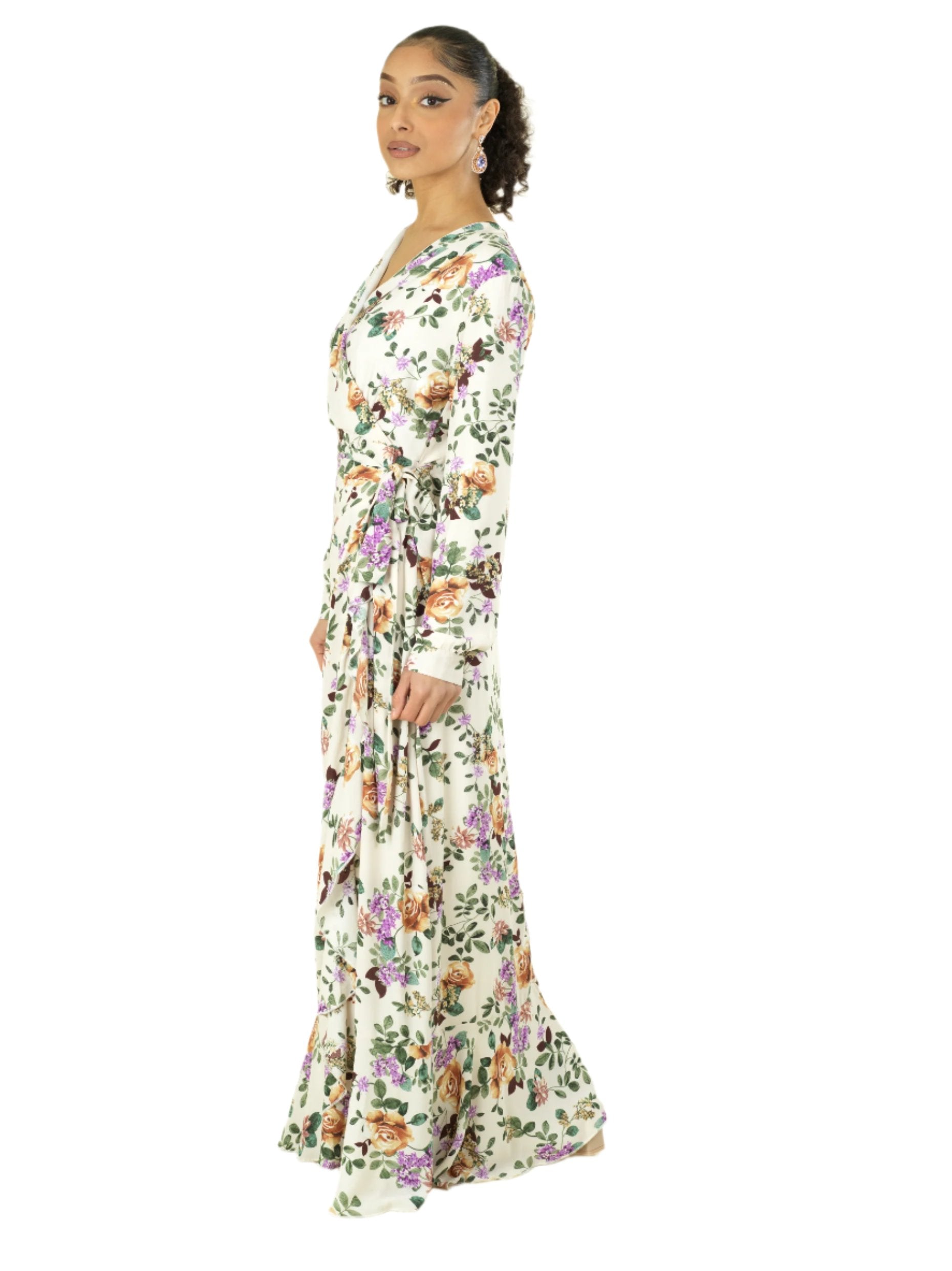 Dalila floral print wrapped maxi dress Kabayare