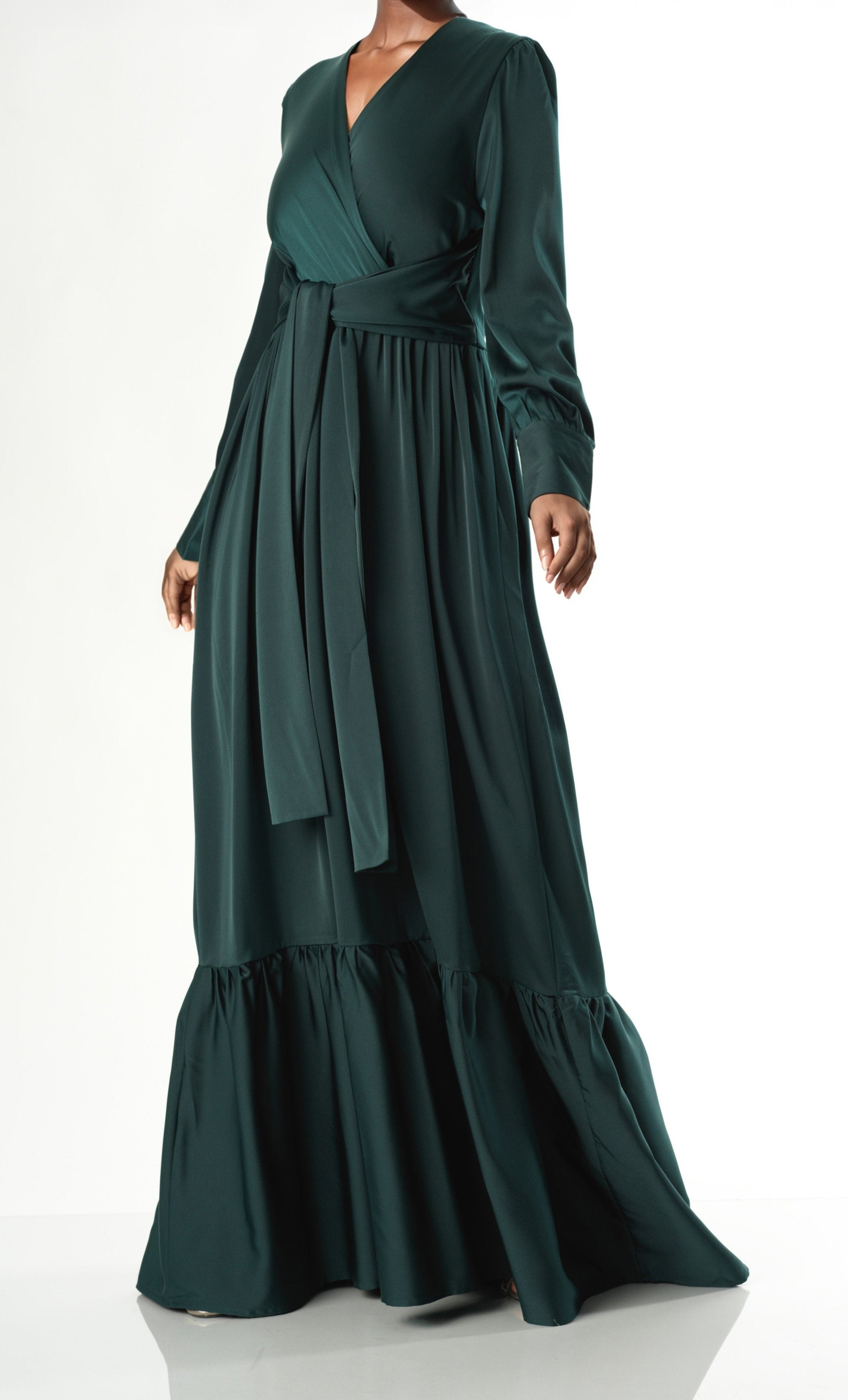 Dancing With You pretty satin Long sleeve Maxi dress Kabayare