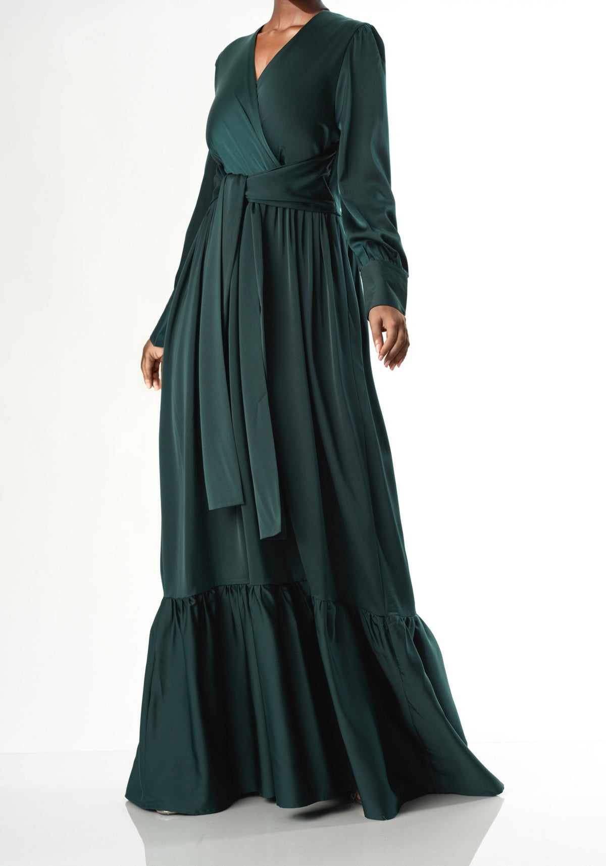 Dancing With You pretty satin Long sleeve Maxi dress Kabayare