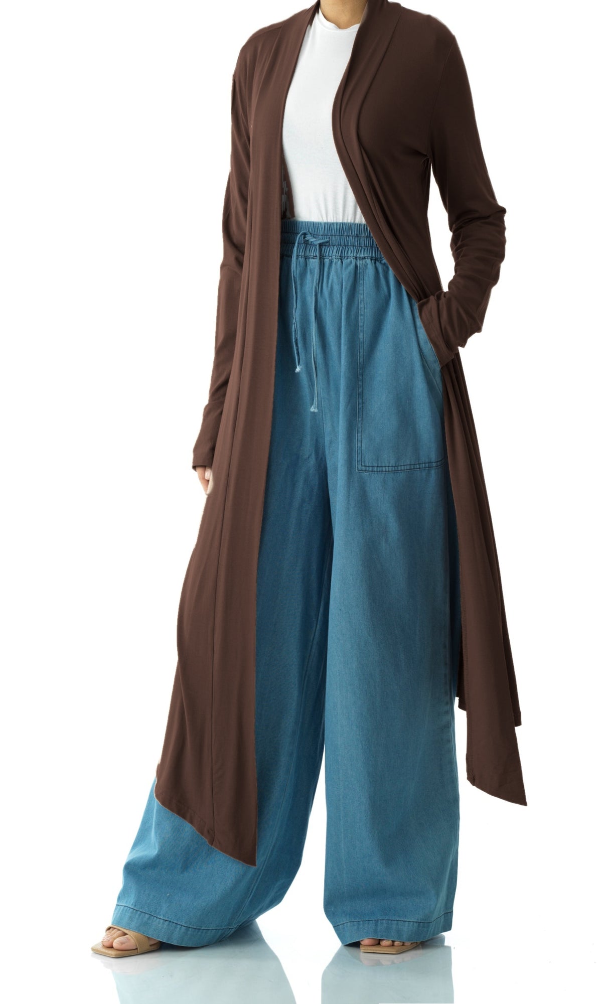 Dark Brown Super Soft Amira Jersey Cardigan Kabayare
