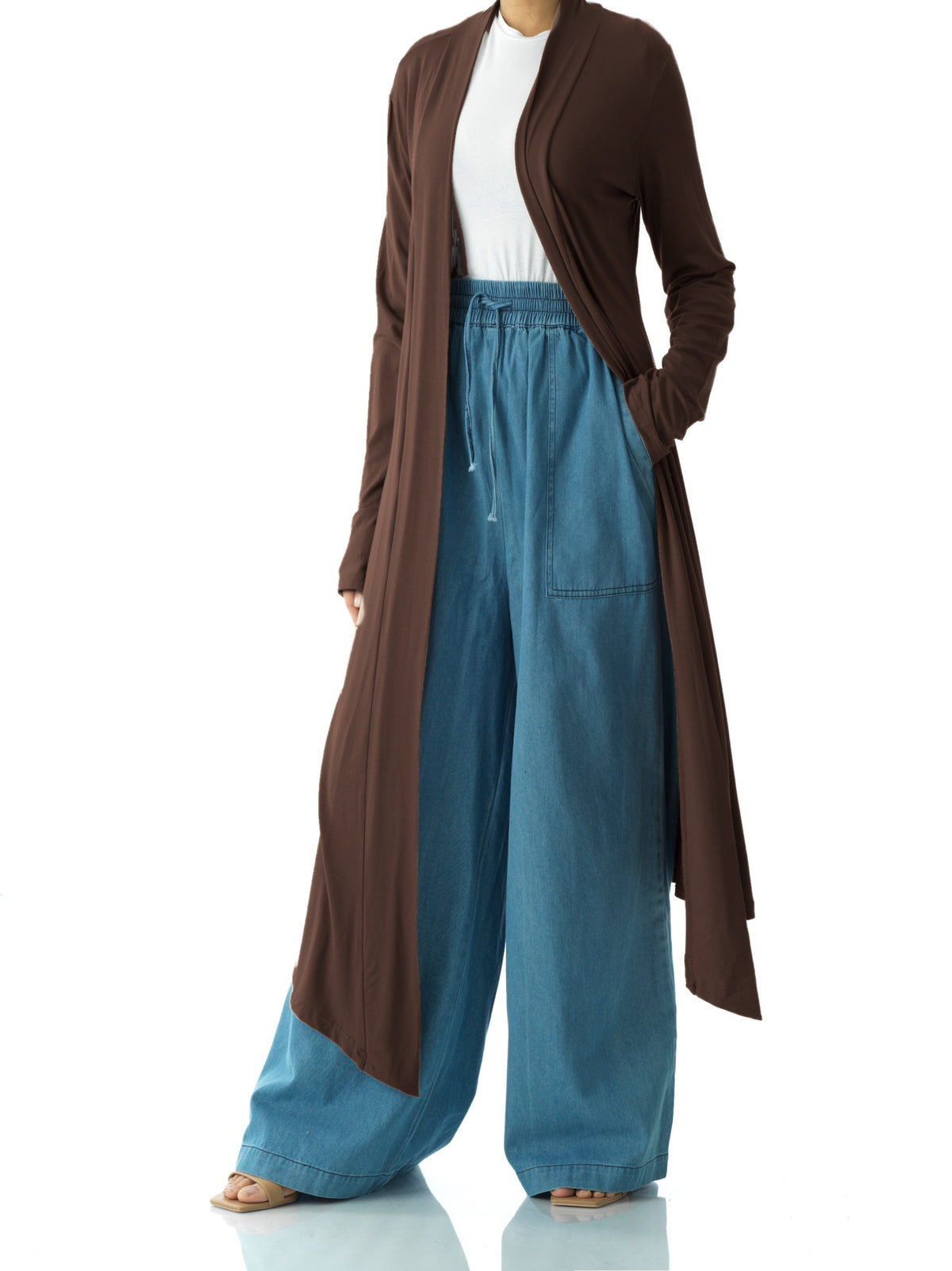 Dark Brown Super Soft Amira Jersey Cardigan Kabayare