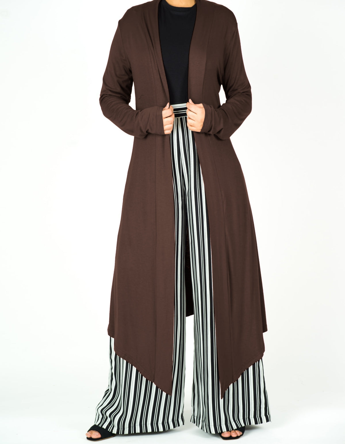 Dark Brown Super Soft Amira Jersey Cardigan Kabayare