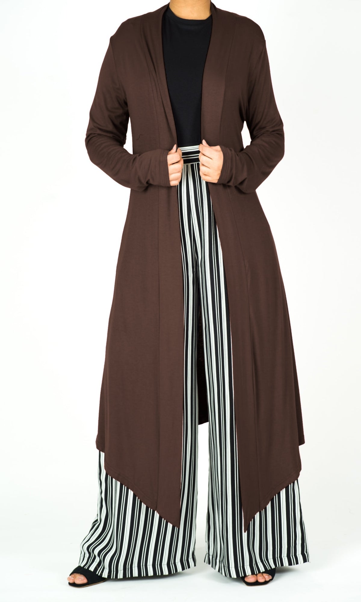 Dark Brown Super Soft Amira Jersey Cardigan Kabayare