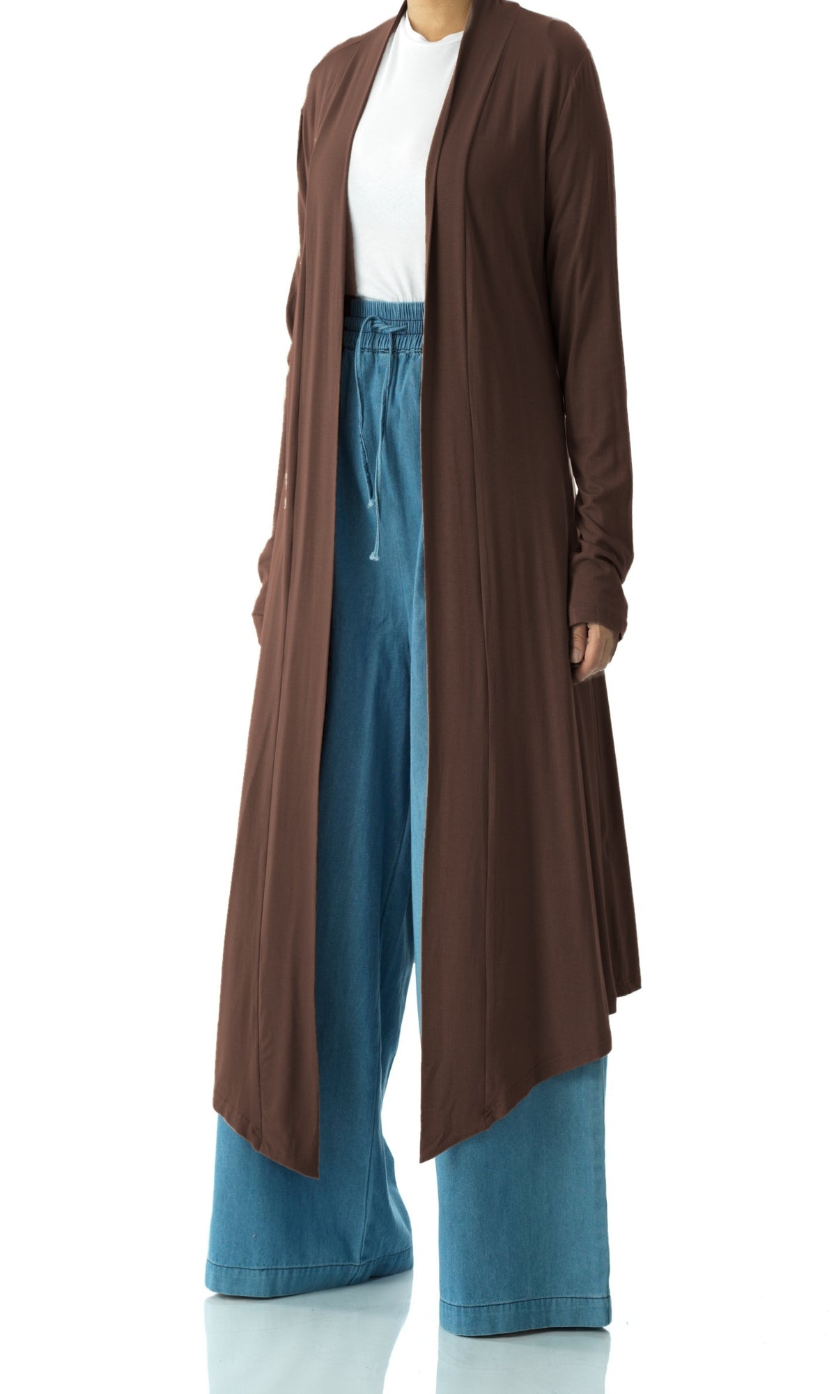 Dark Brown Super Soft Amira Jersey Cardigan Kabayare