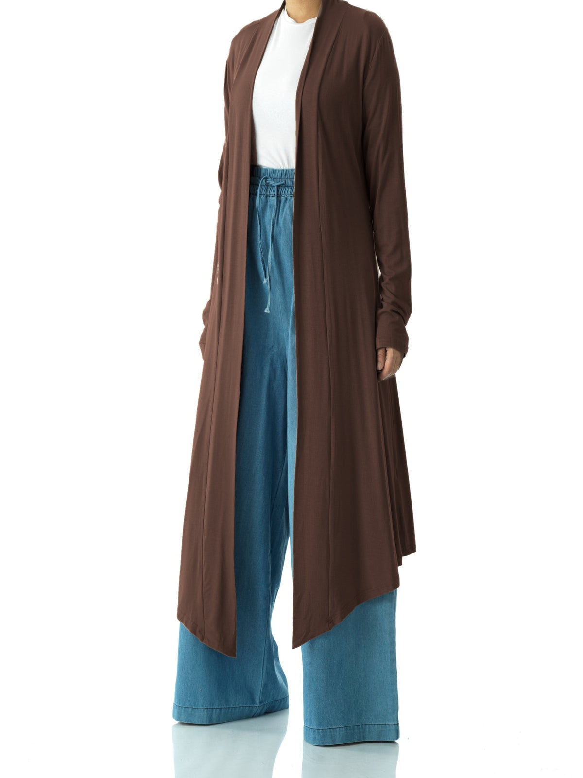 Dark Brown Super Soft Amira Jersey Cardigan Kabayare