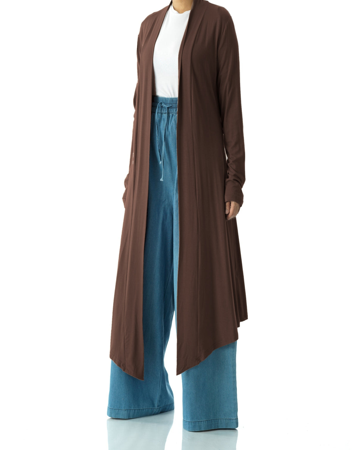 Dark Brown Super Soft Amira Jersey Cardigan Kabayare
