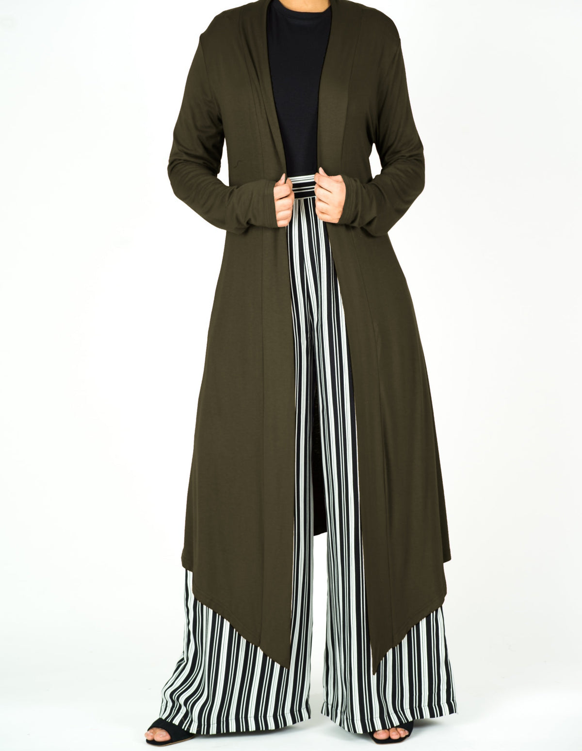 Dark Olive Super Soft Amira Jersey Cardigan Kabayare