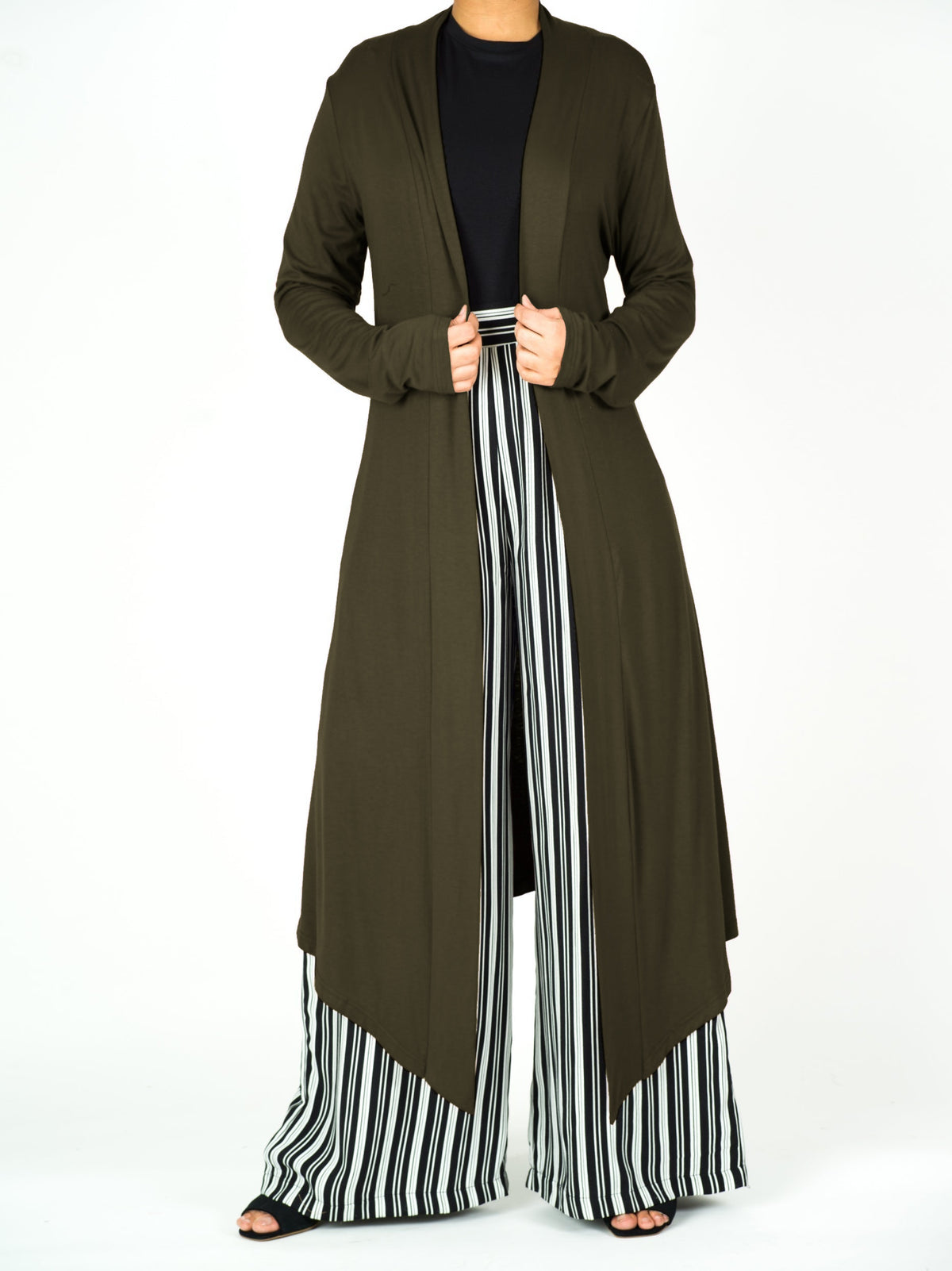 Dark Olive Super Soft Amira Jersey Cardigan Kabayare