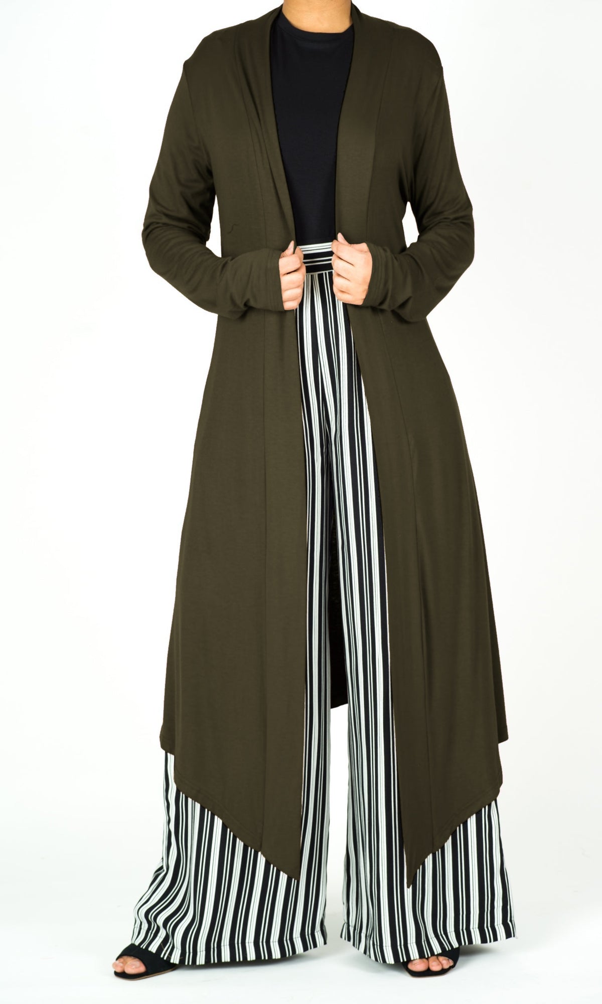 Dark Olive Super Soft Amira Jersey Cardigan Kabayare