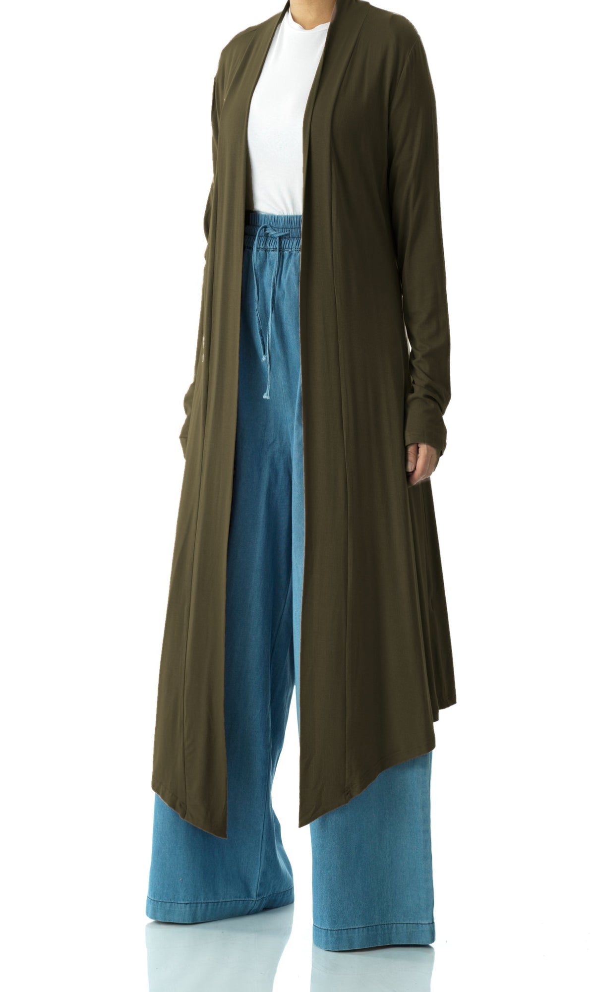 Dark Olive Super Soft Amira Jersey Cardigan Kabayare
