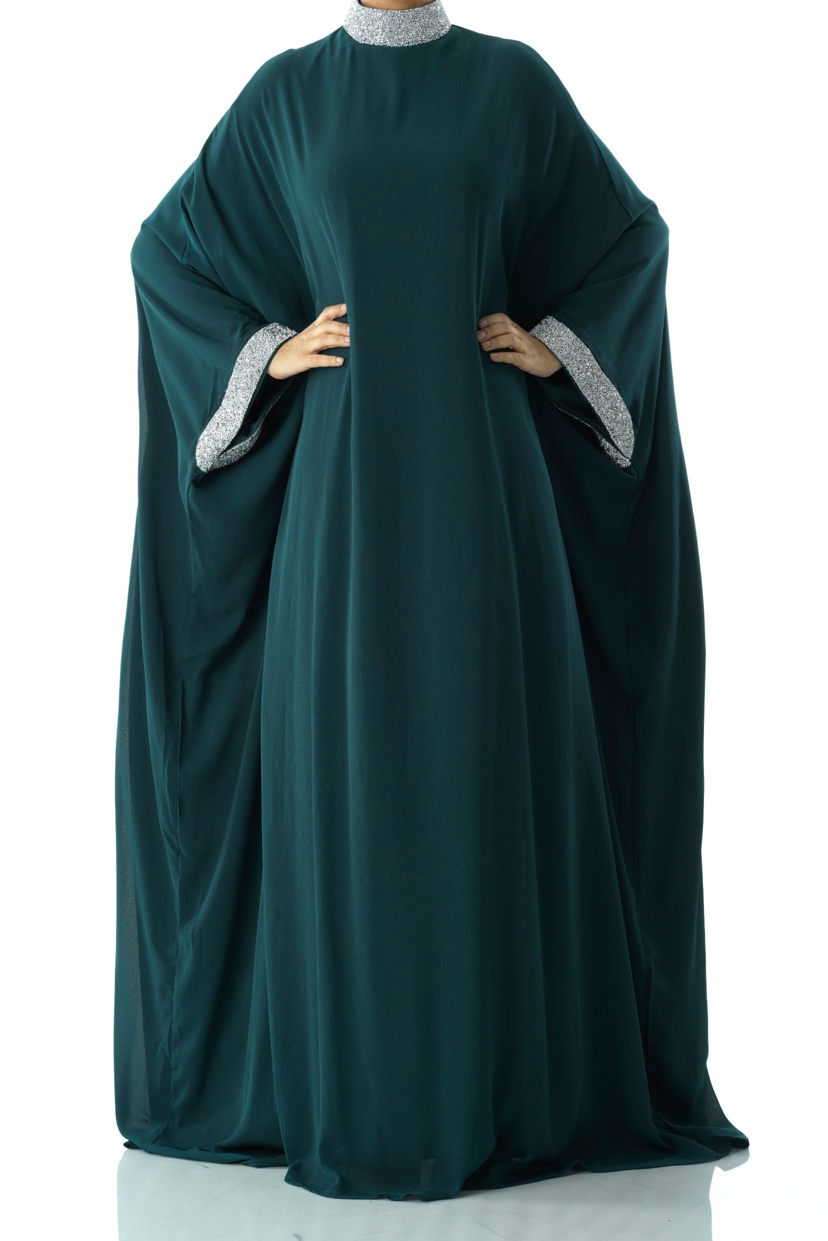 Deep Green luxurious kaftan dress Kabayare