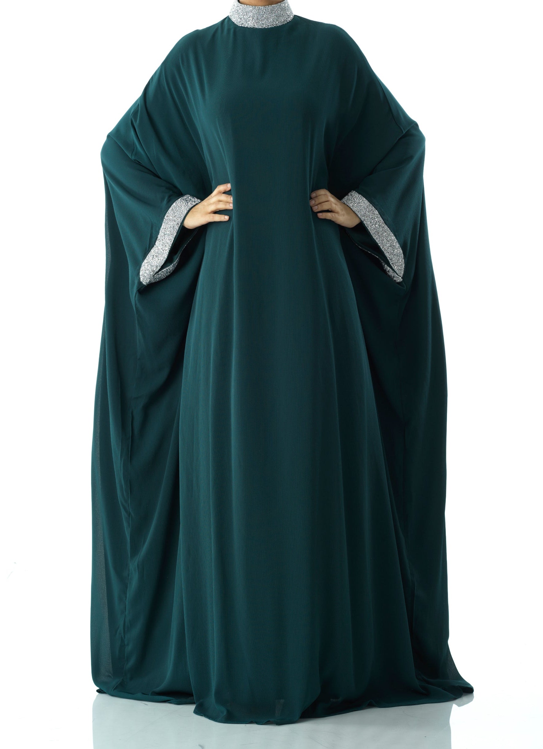 Deep Green luxurious kaftan dress Kabayare