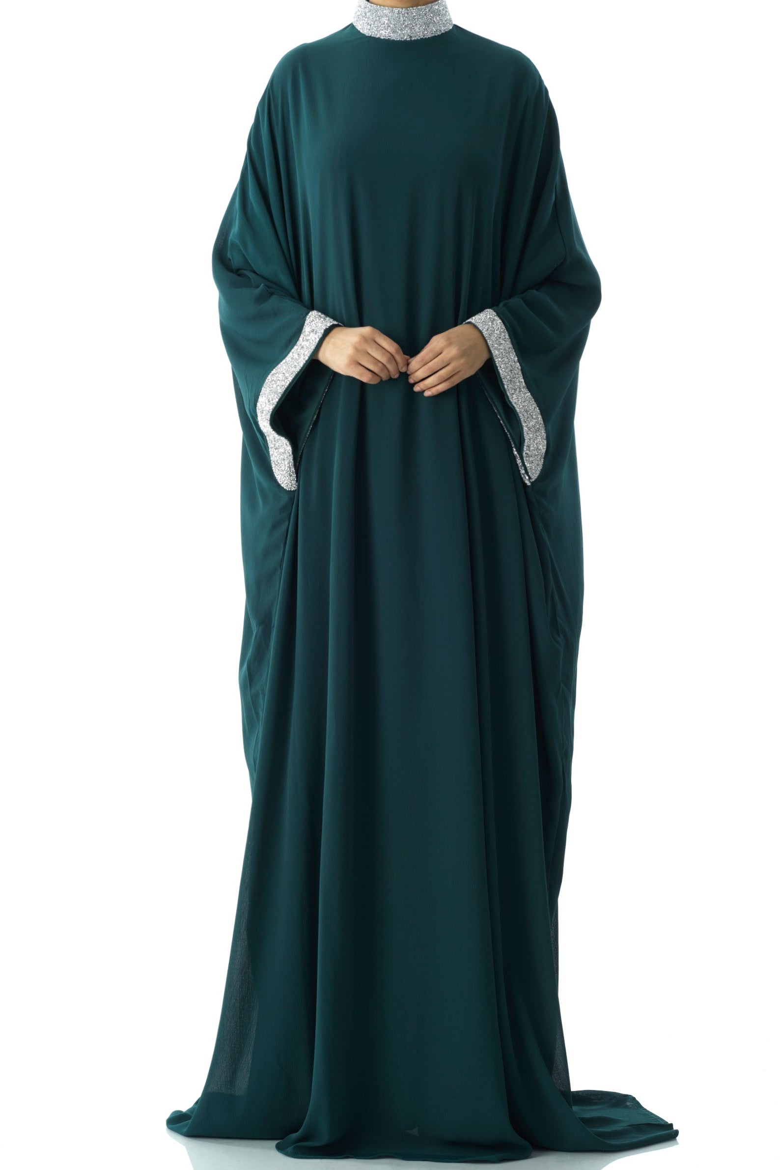 Deep Green luxurious kaftan dress Kabayare