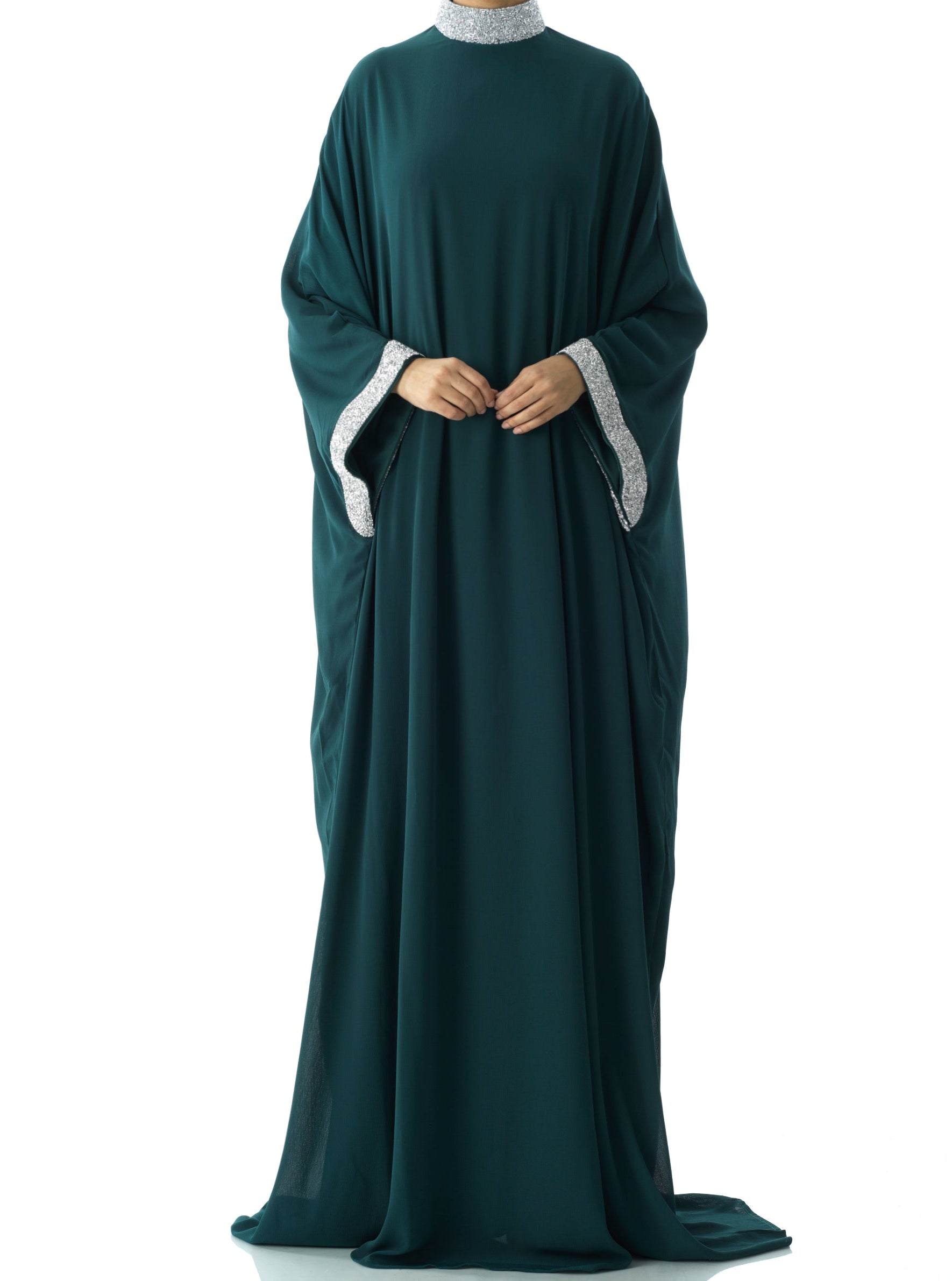 Deep Green luxurious kaftan dress Kabayare