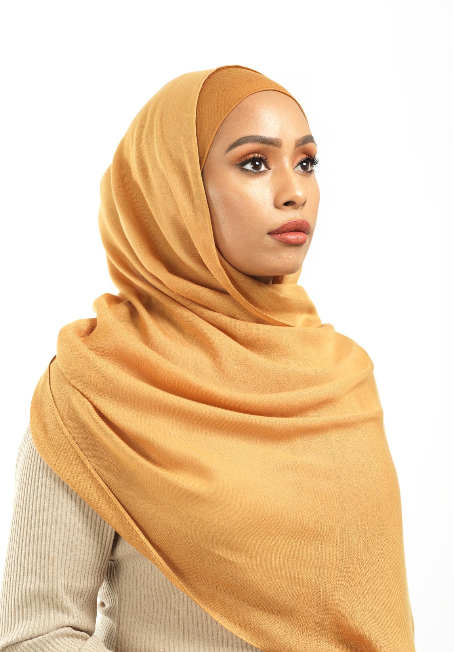 Deep marigold Modal hijab Kabayare