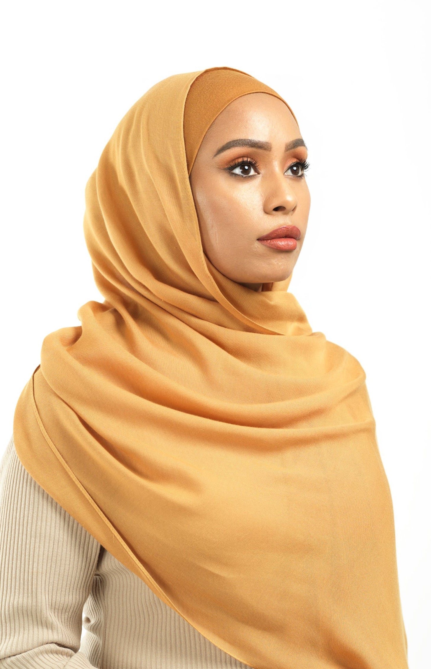 Deep marigold Modal hijab Kabayare