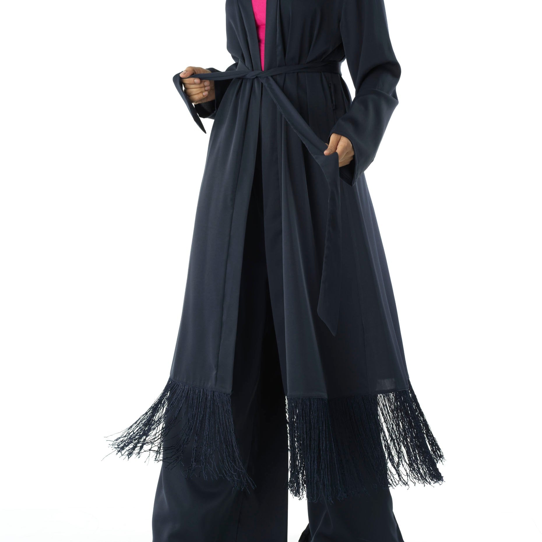 Deep Navy Fringe detail Matching set Kabayare