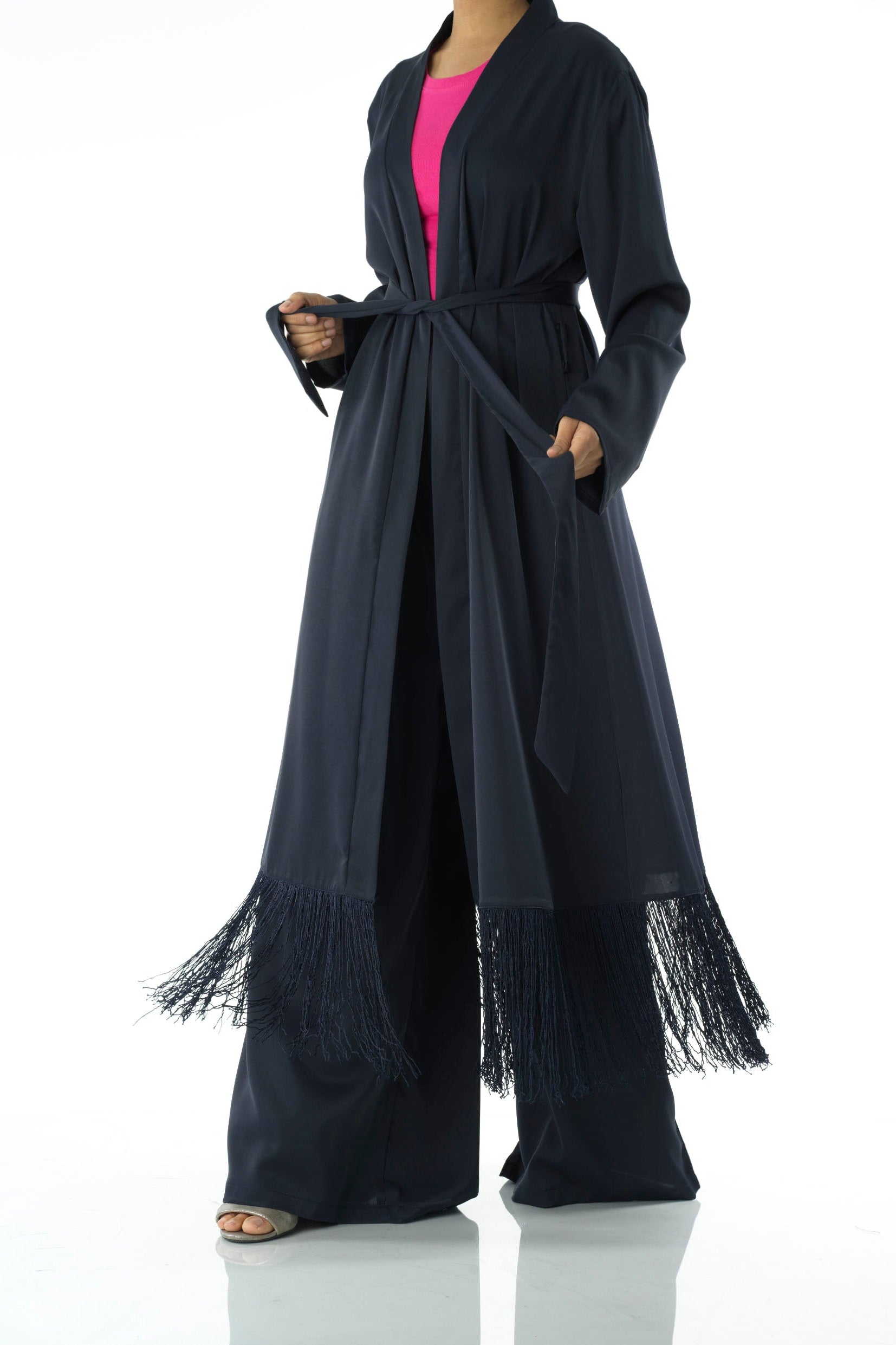 Deep Navy Fringe detail Matching set Kabayare
