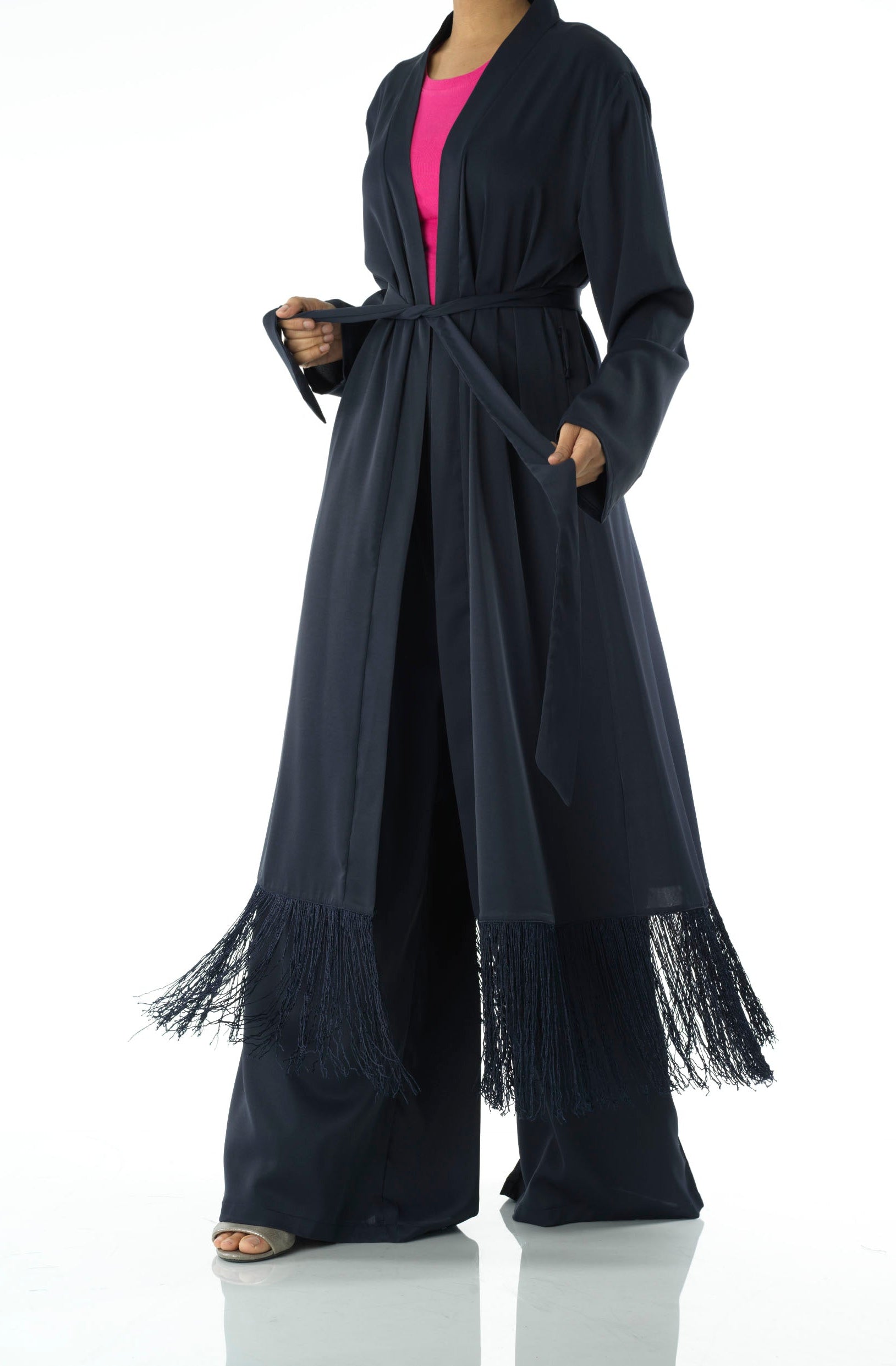 Deep Navy Fringe detail Matching set Kabayare