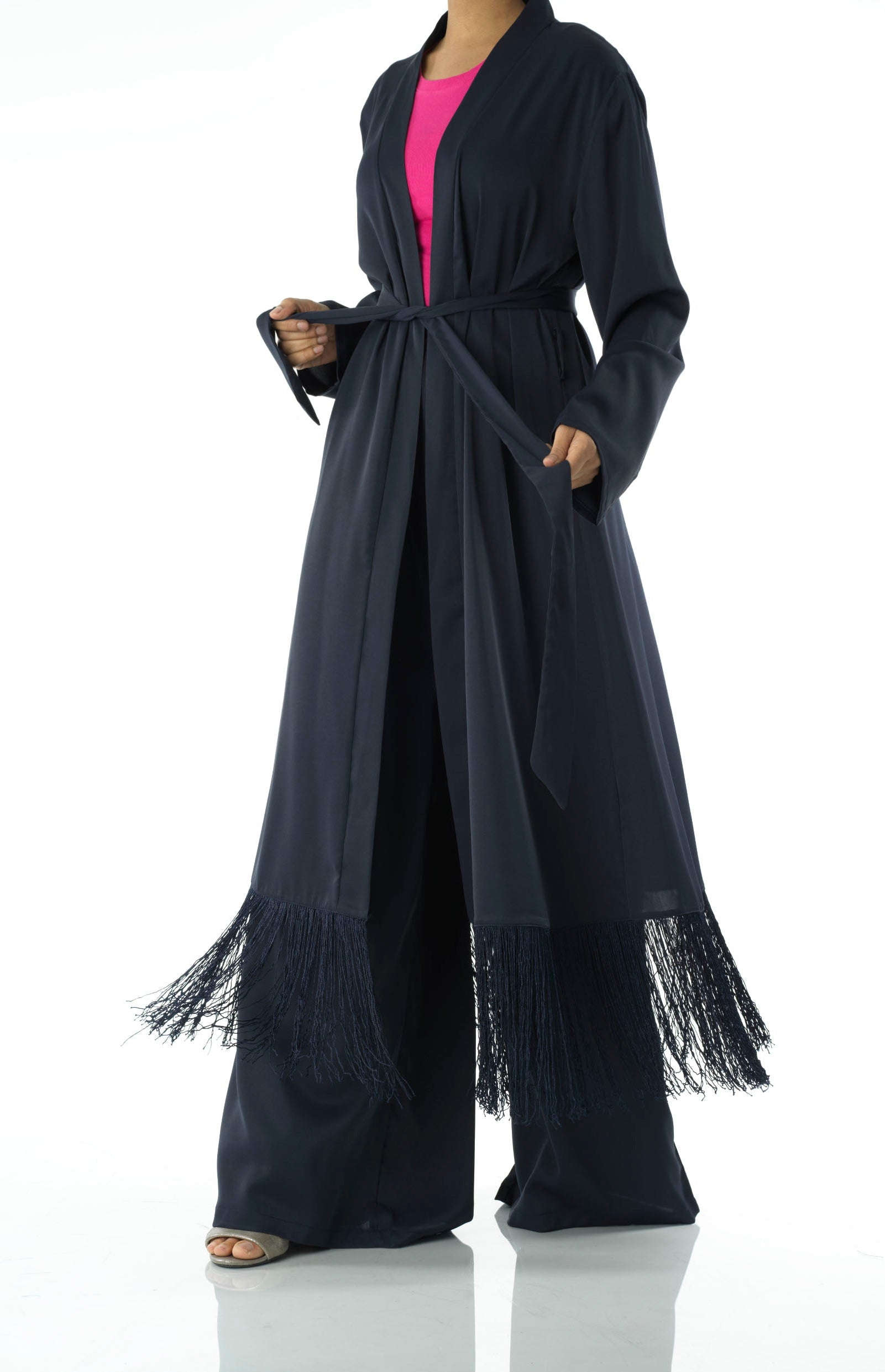 Deep Navy Fringe detail Matching set Kabayare