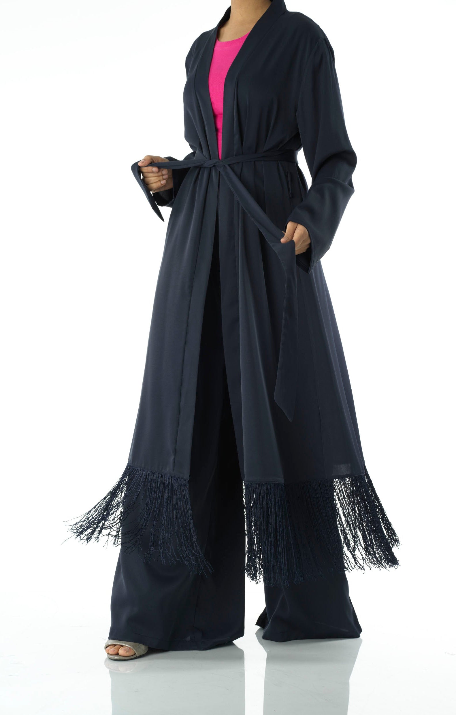 Deep Navy Fringe detail Matching set Kabayare