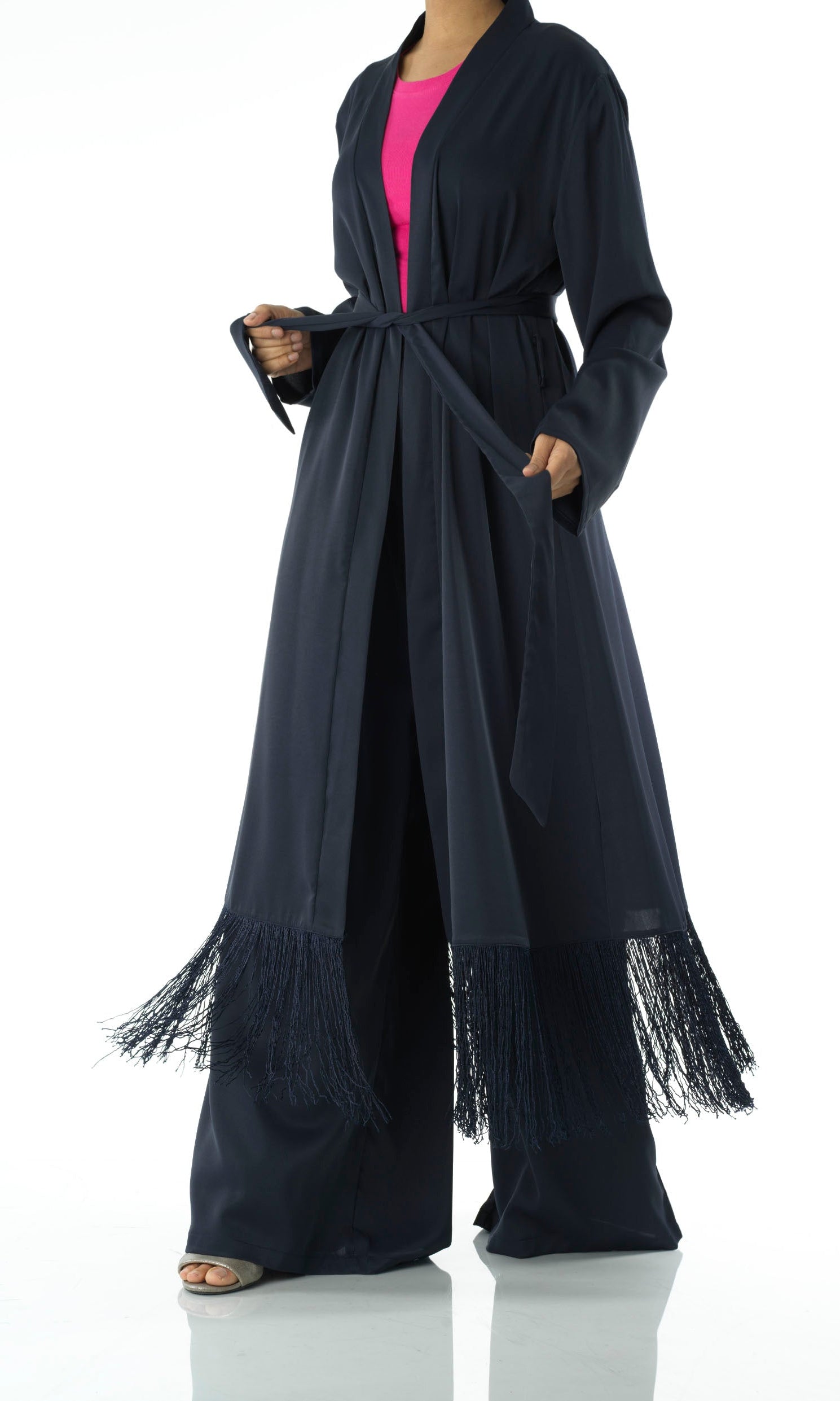 Deep Navy Fringe detail Matching set Kabayare