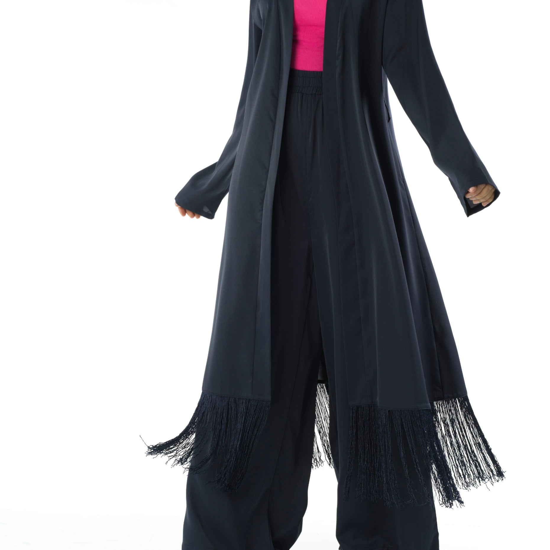 Deep Navy Fringe detail Matching set Kabayare