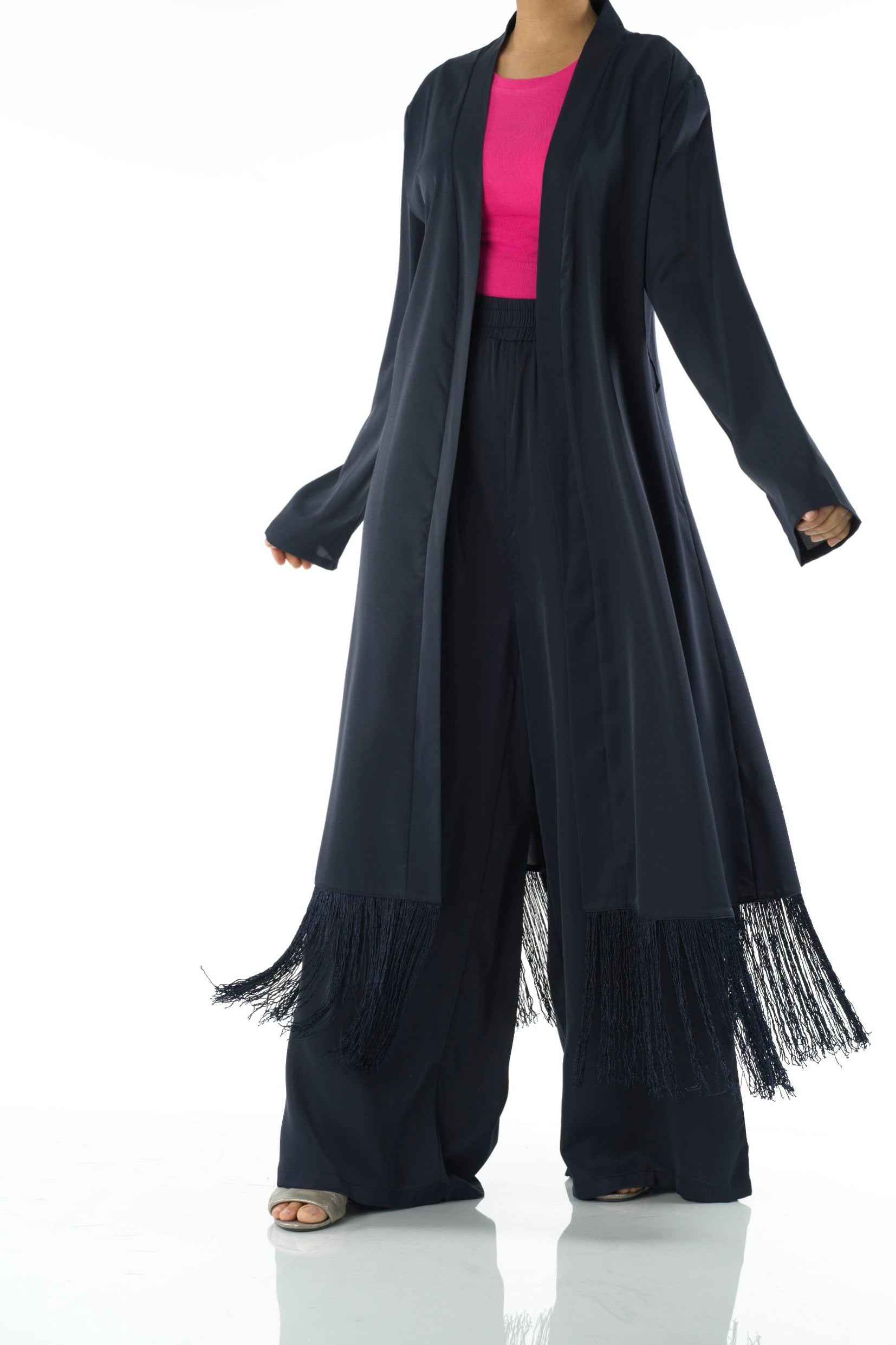Deep Navy Fringe detail Matching set Kabayare