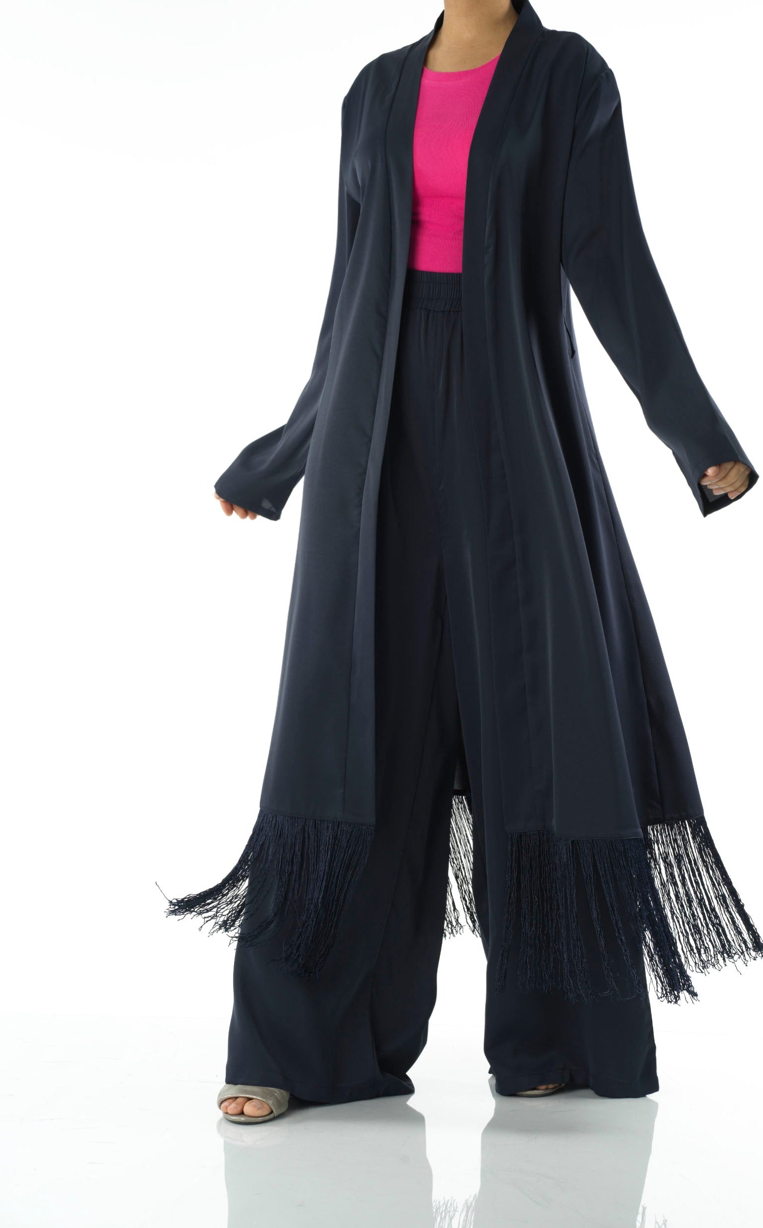 Deep Navy Fringe detail Matching set Kabayare