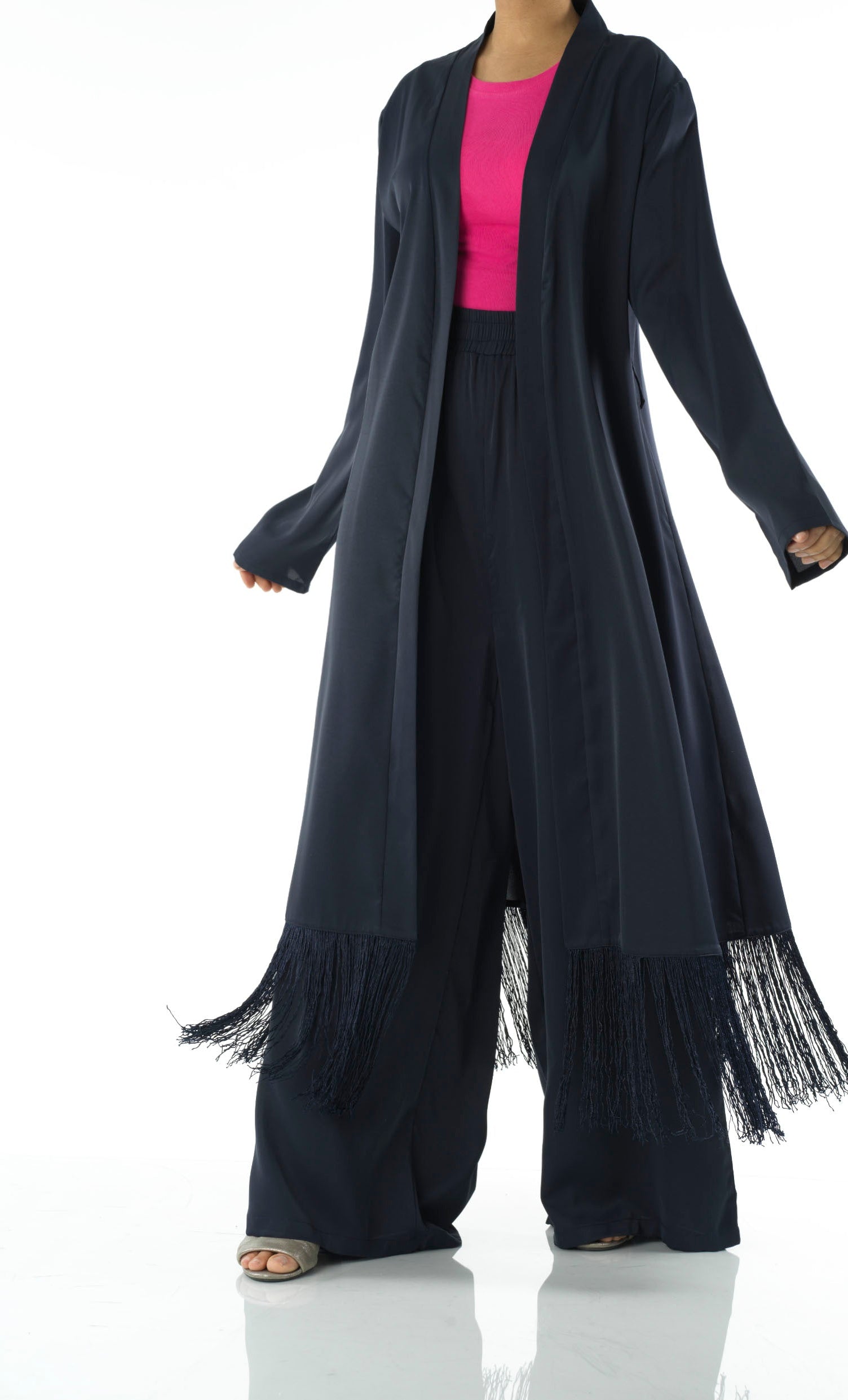 Deep Navy Fringe detail Matching set Kabayare